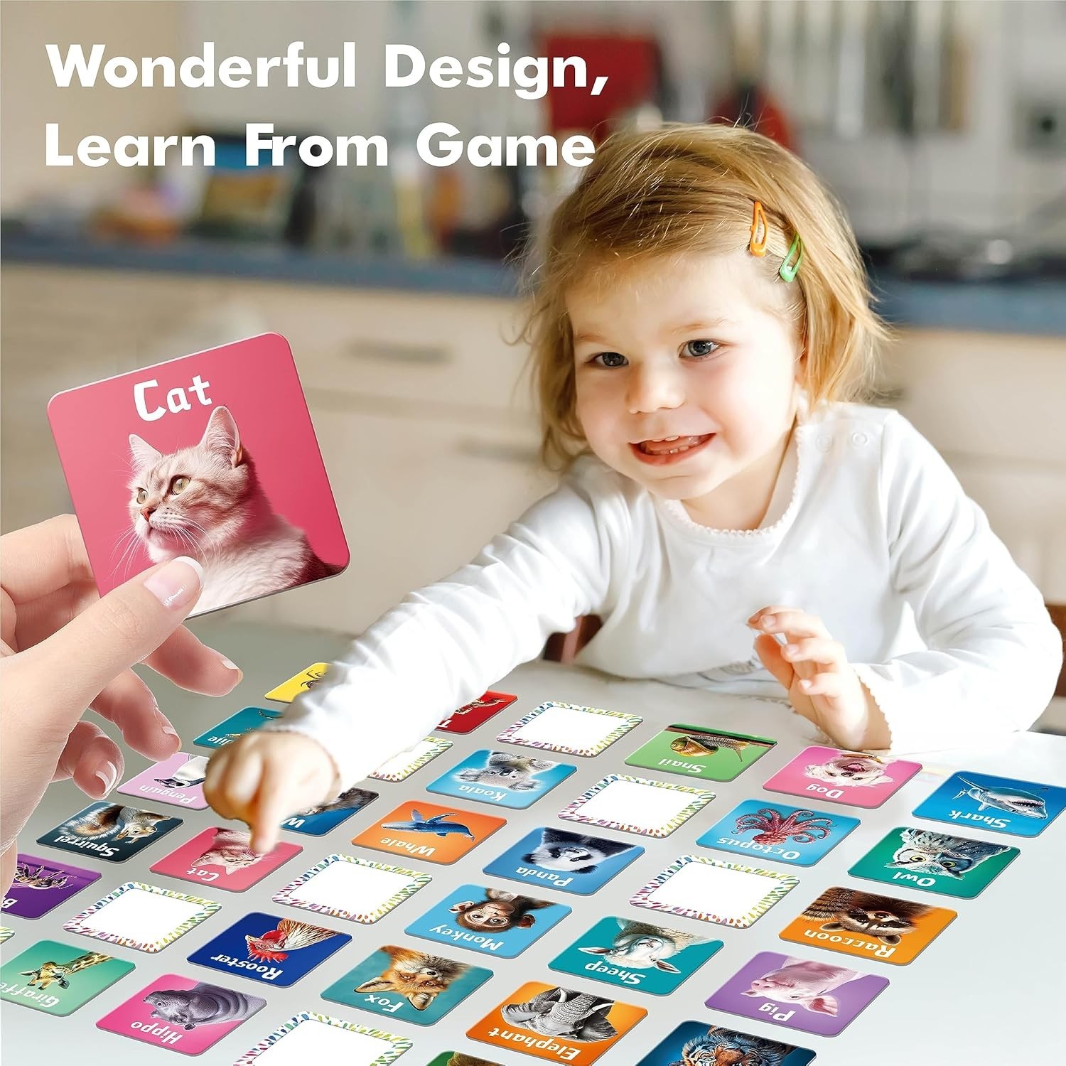 72 PCS Memory Matching Game, Real Animal Matching Cards for Toddlers 36 Pairs…