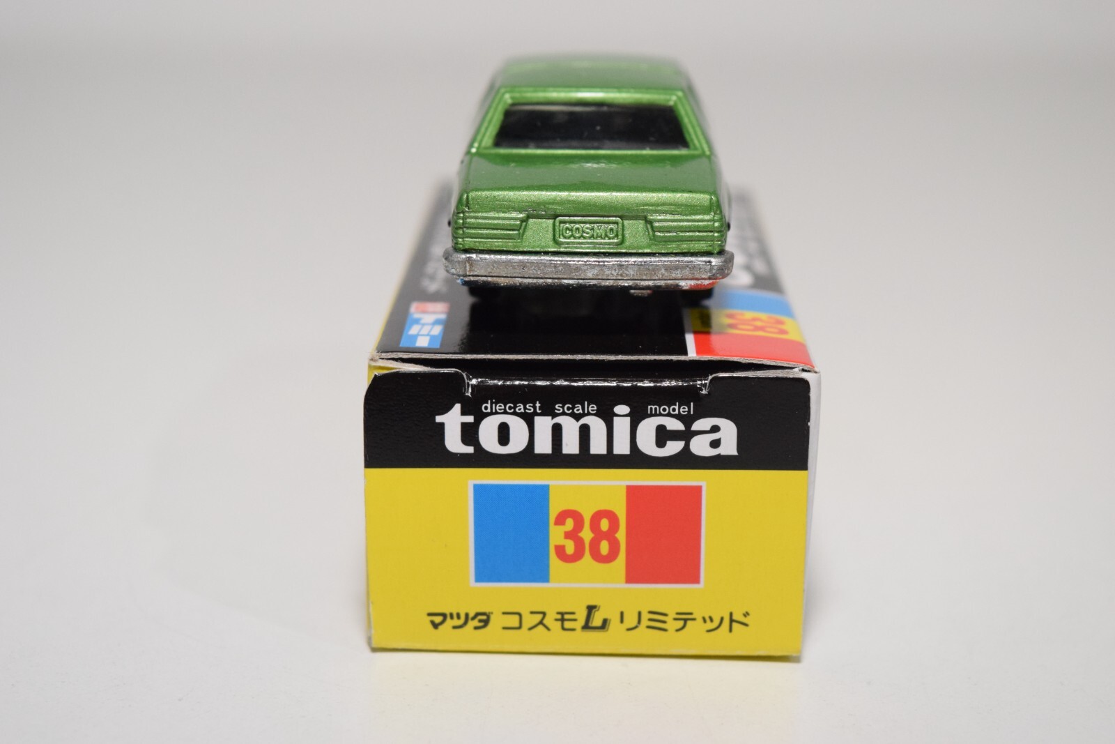 A94 1:64 3 INCH TOMICA TOMY 38 MAZDA COSMO L LIMITED MET. GREEN MIB