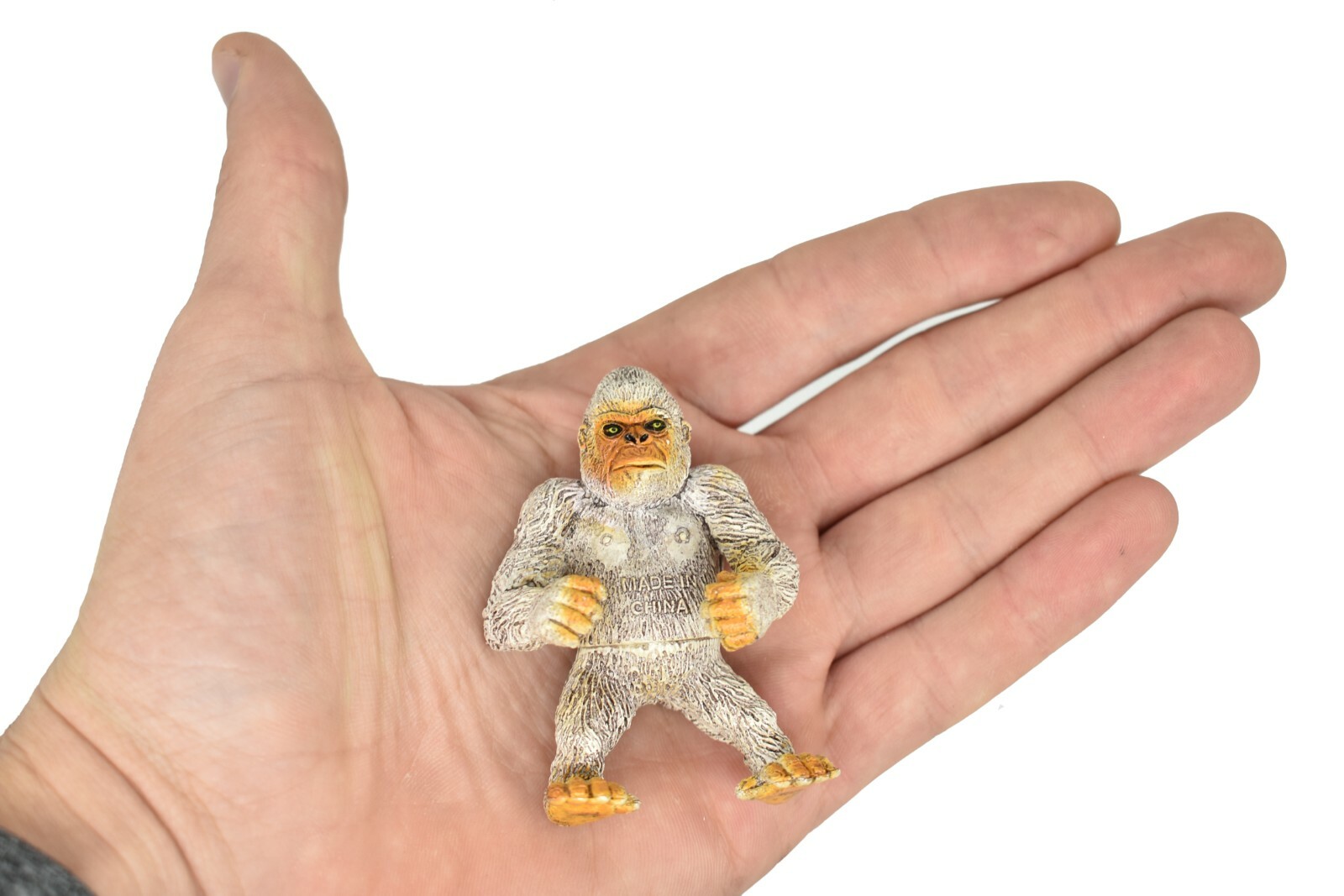 Gorilla, White, Plastic Toy Animal, Kids Gift, Realistic, Educational 2.75″ F392