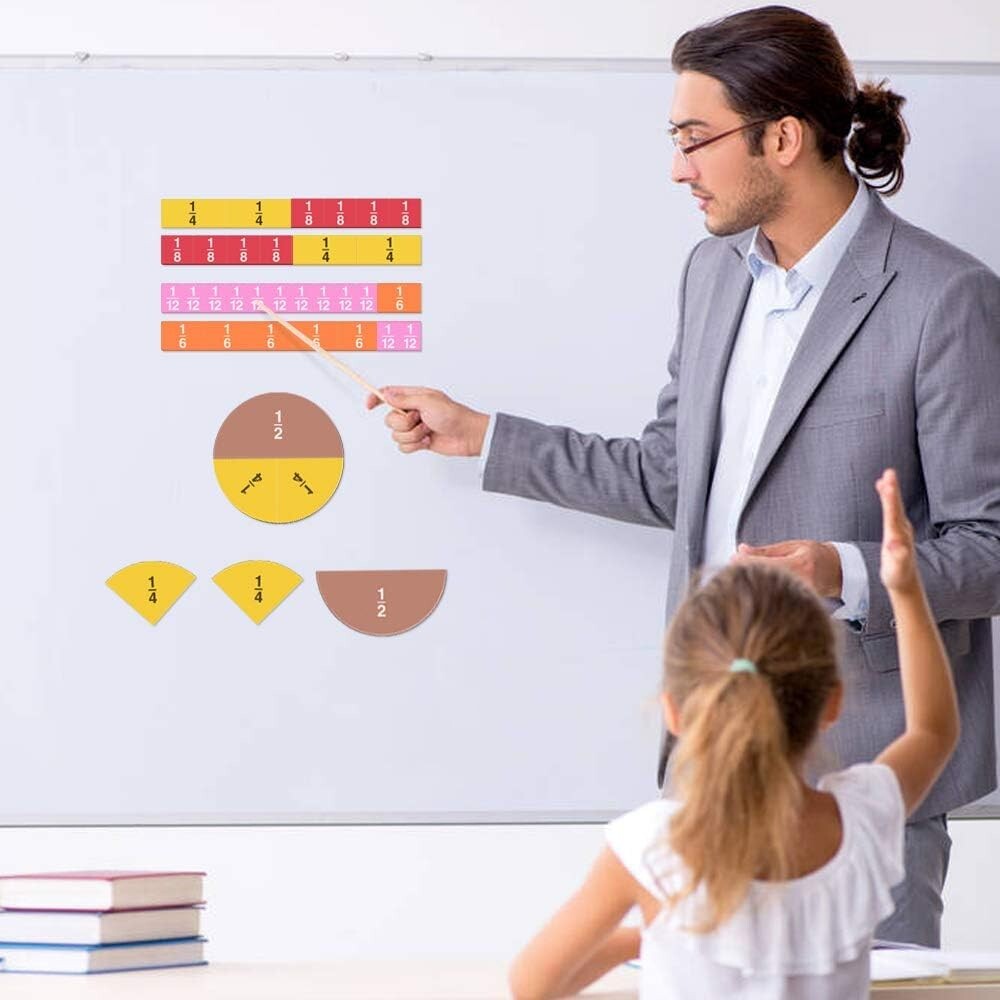 Interactive 102-Piece Fraction Manipulatives Set – Engaging Math for Grades 2-5