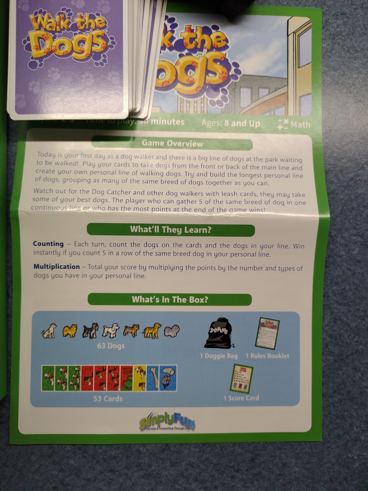 SimplyFun Walk The Dogs Educational Math Game, Complete