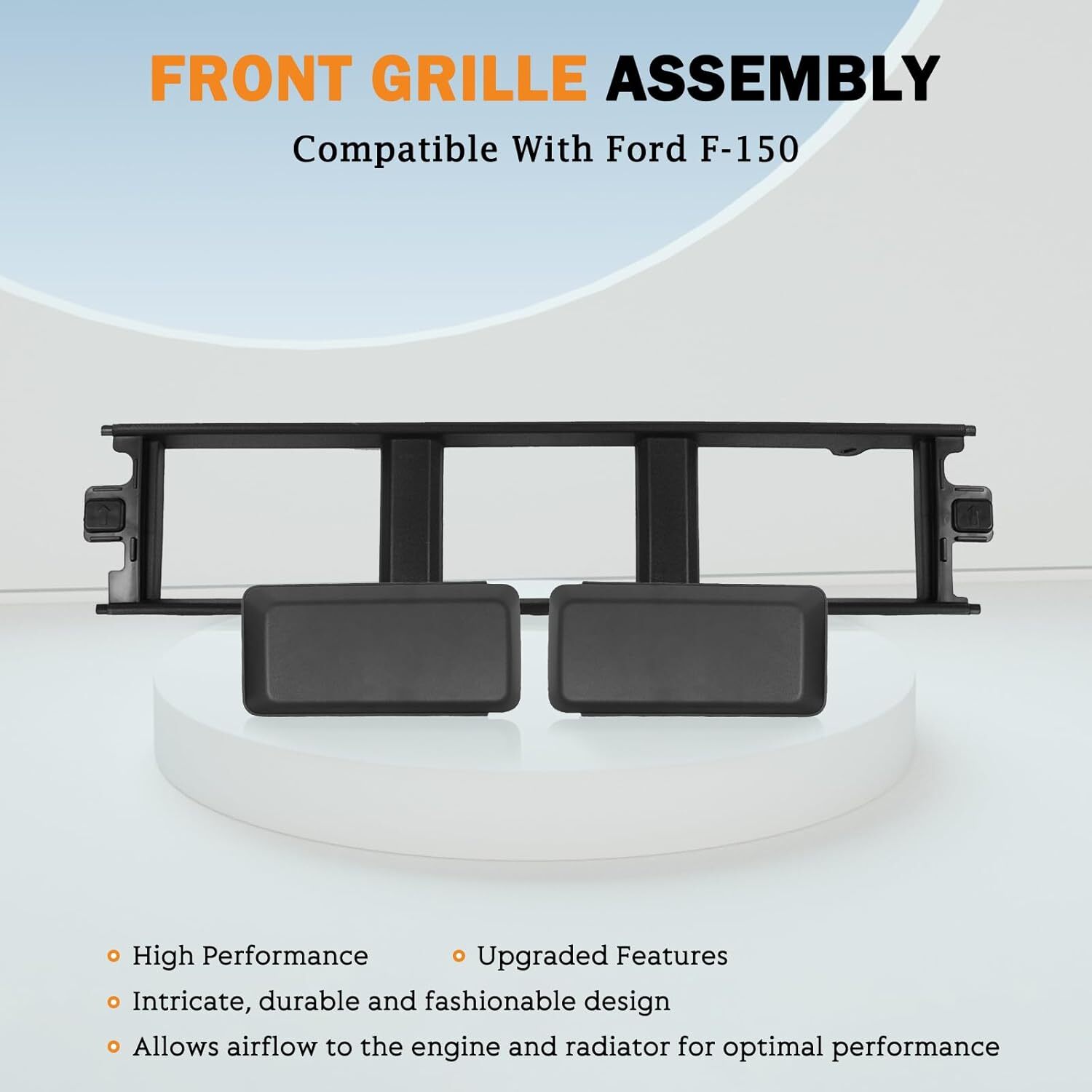 18-20 Ford F150 Front Bumper Guards Pads End Caps Cover Insert + Front Bumper