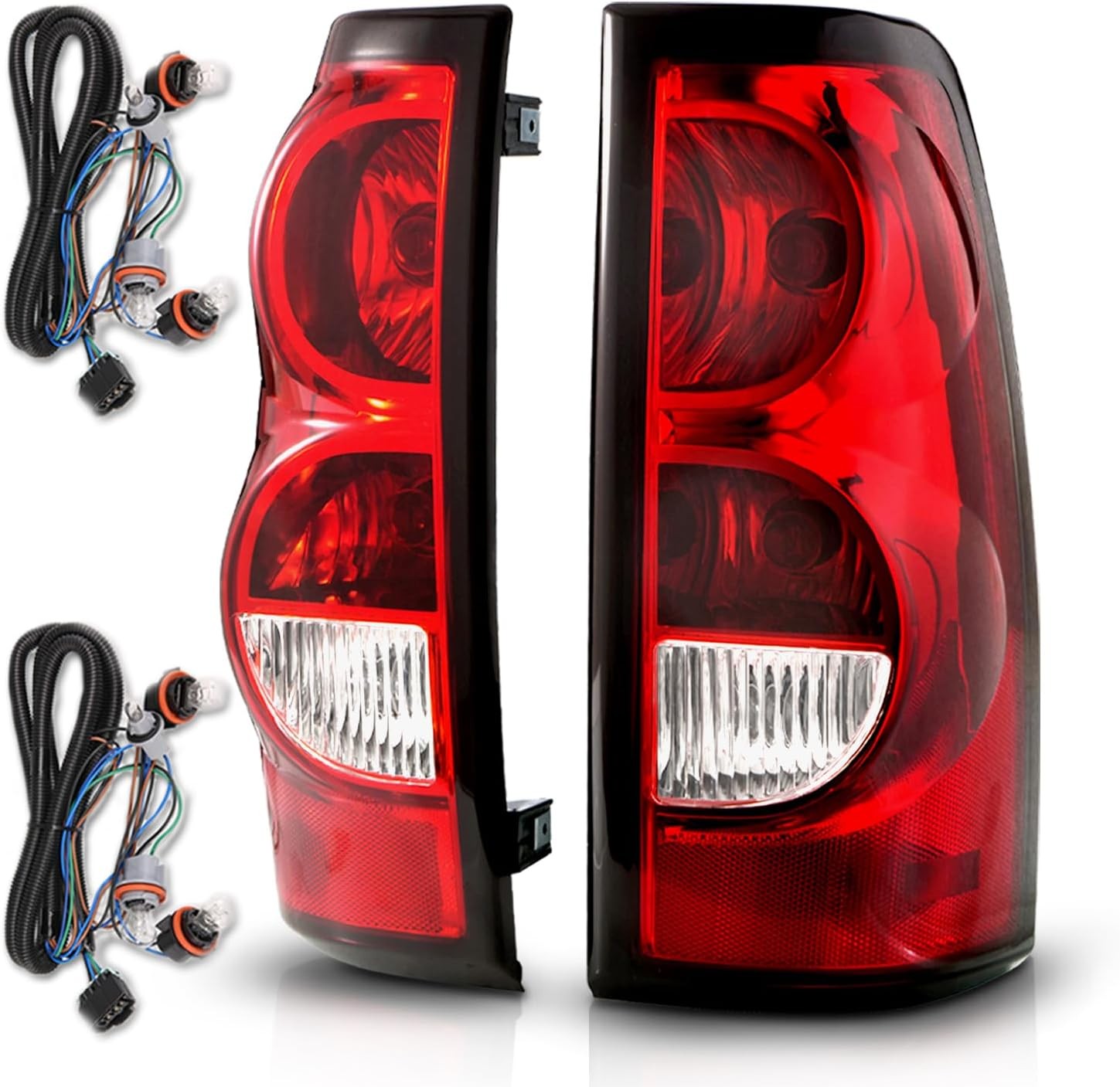 AmeriLite for 2003-2006 Chevy Silverado OE Style Ruby Red Replacement Taillights