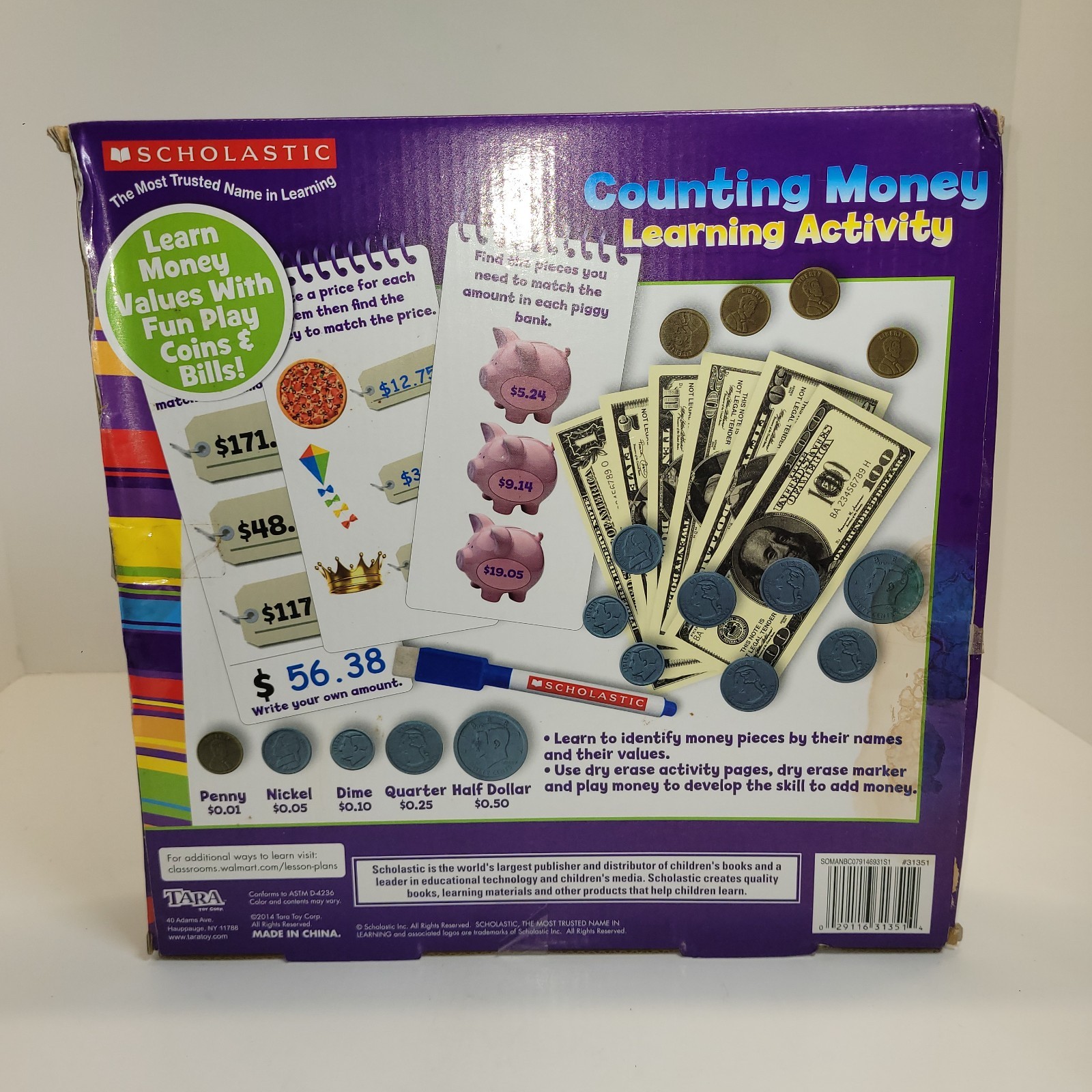 Scholastic Counting Money Dry Erase Learning Activity Set K-2 2909B53