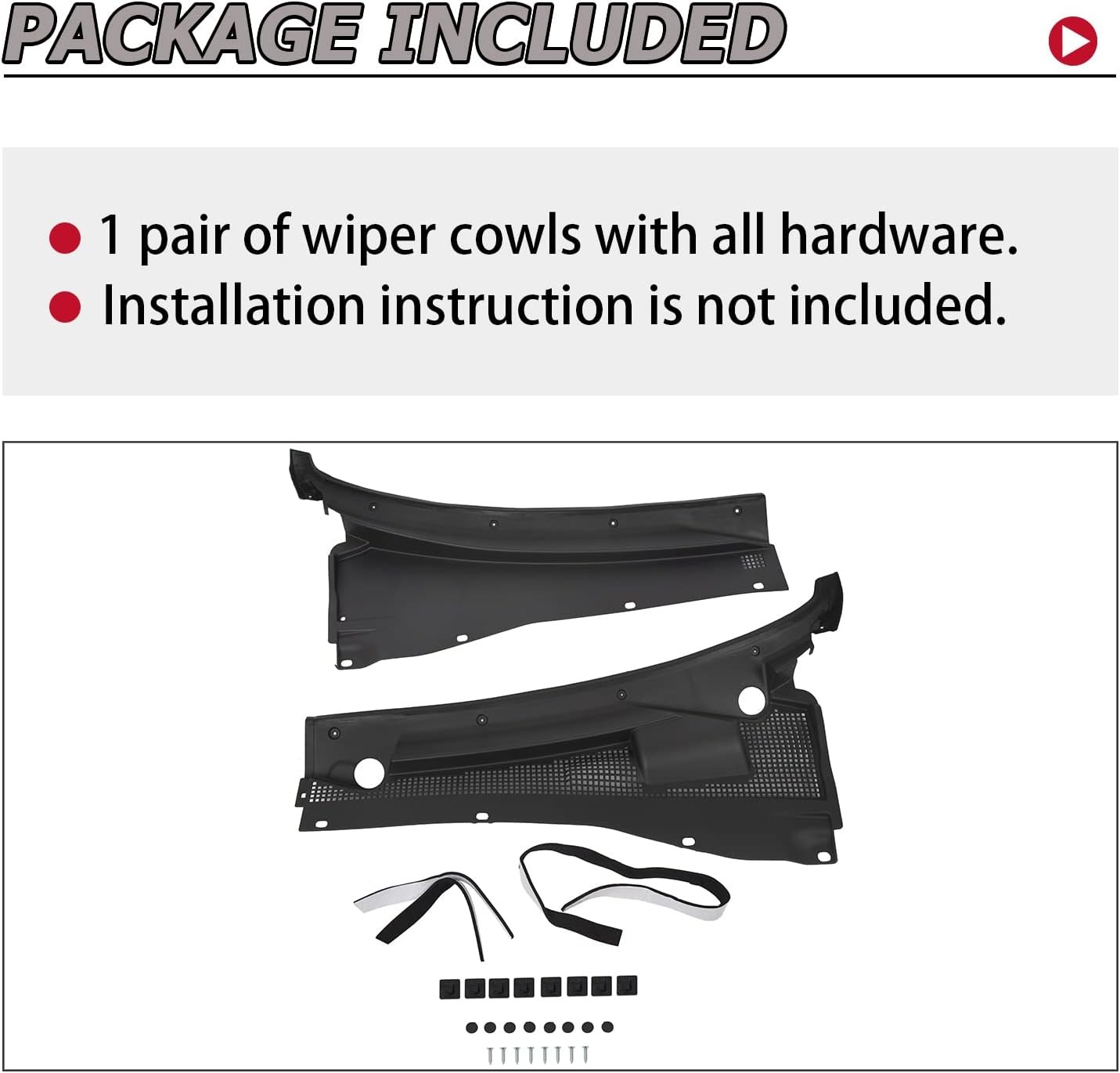 HECASA Wiper Cowl Grille for 2001-2007 Ford Escape Set of 2