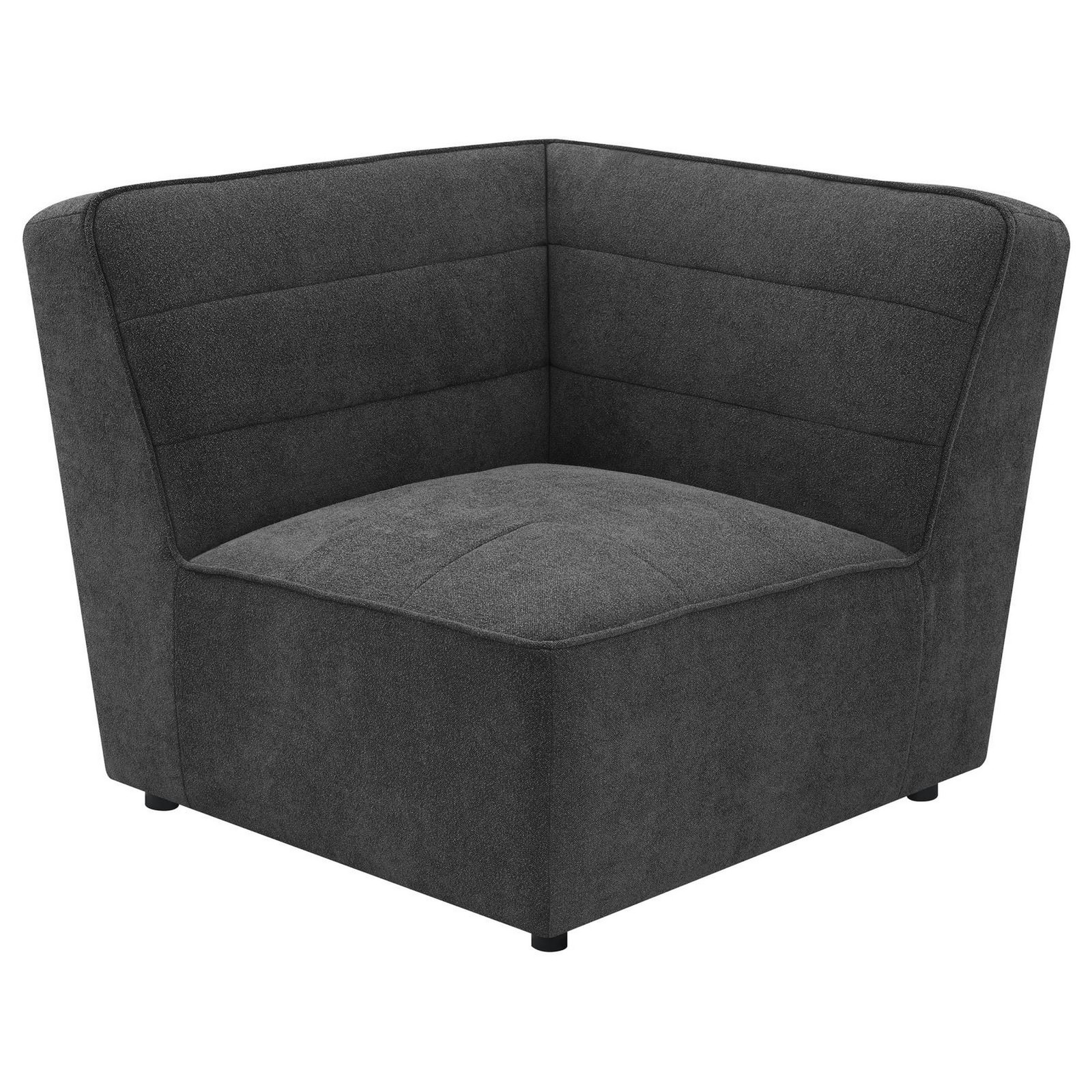 Benjara Suri 37″ Modular Corner Wedge- Soft Modern Boucle Fabric- Gray