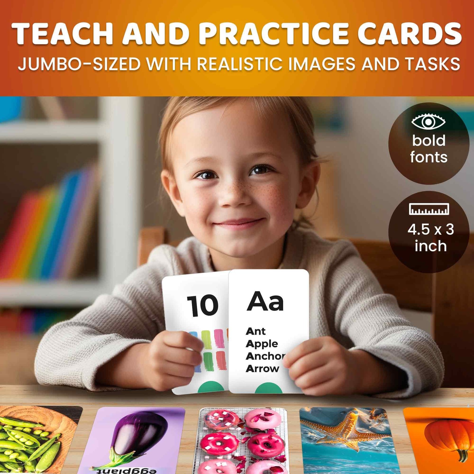 260 Flash Cards for Kids Ages 3-5 with Realistic Images – Pre K Flash Cards A…