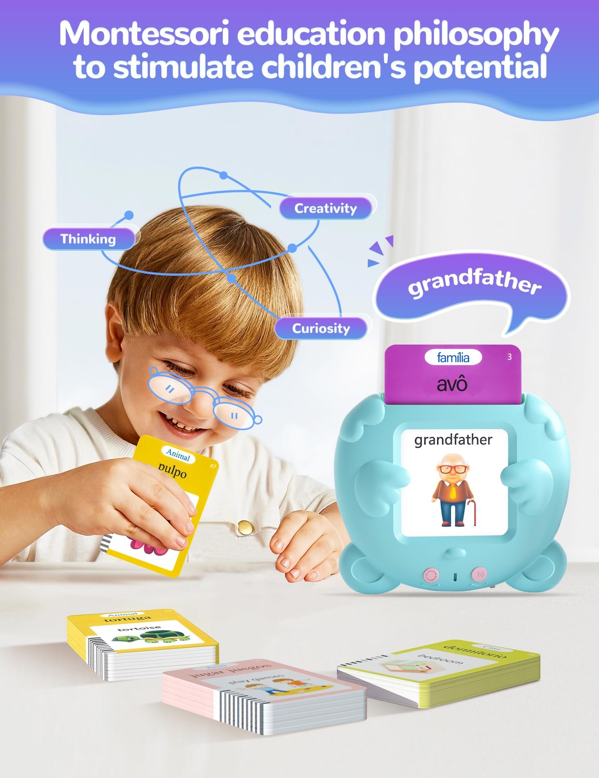 Portuguese and English Talking Flash Cards for Kids, 510 Sight Words Bilingua…