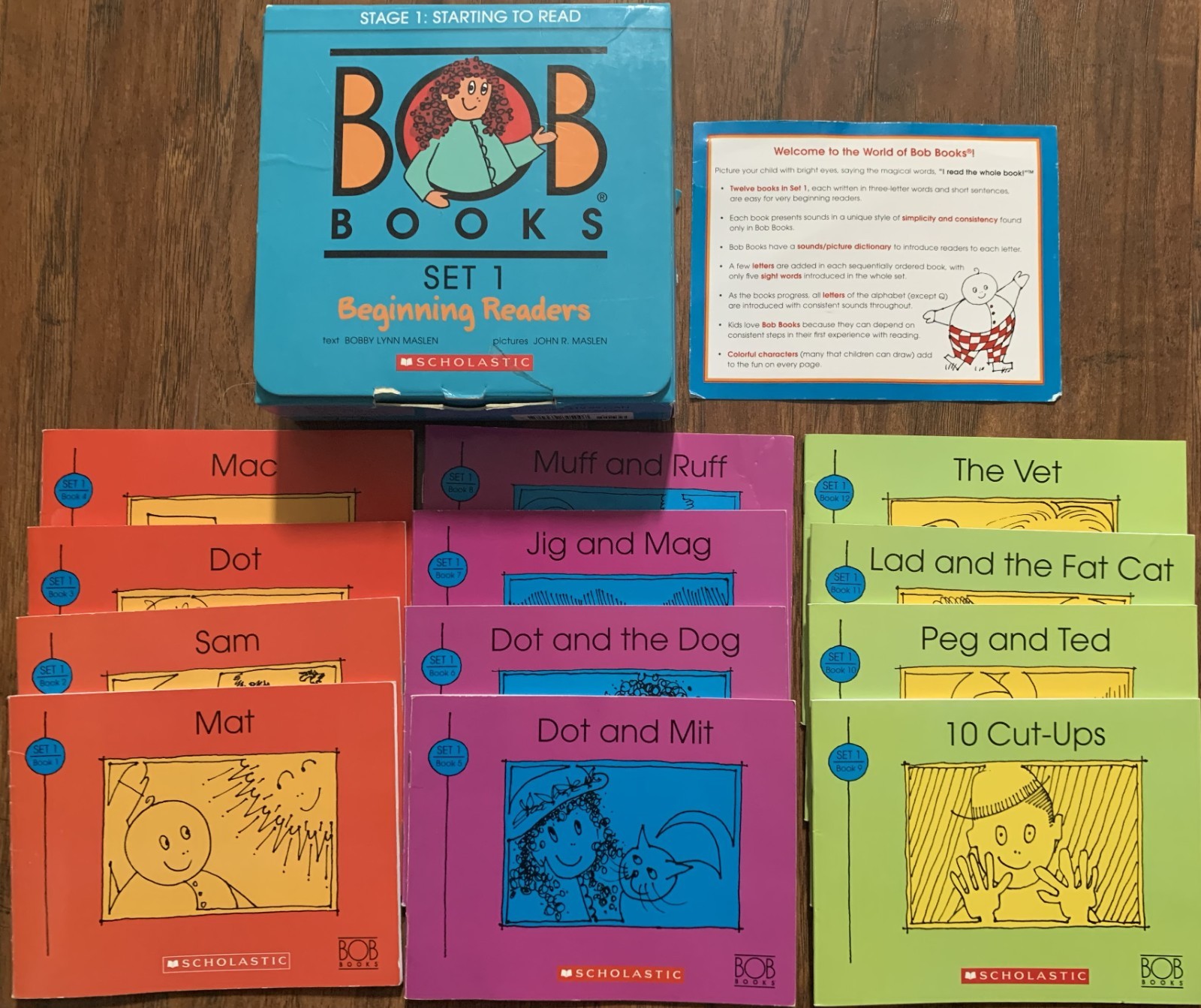 Bob Books Happy Hats Beginning Reading Game Briarpatch+Bob Books Set 1-12 Books