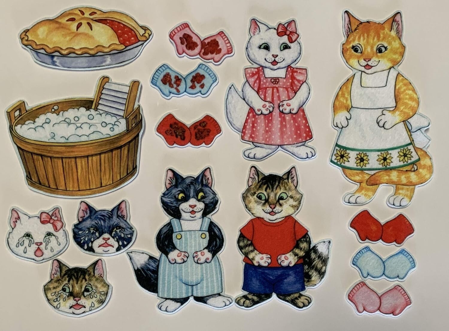 3 Little Kittens Felt Figures for Flannel Board Interactive Story Time for Kids