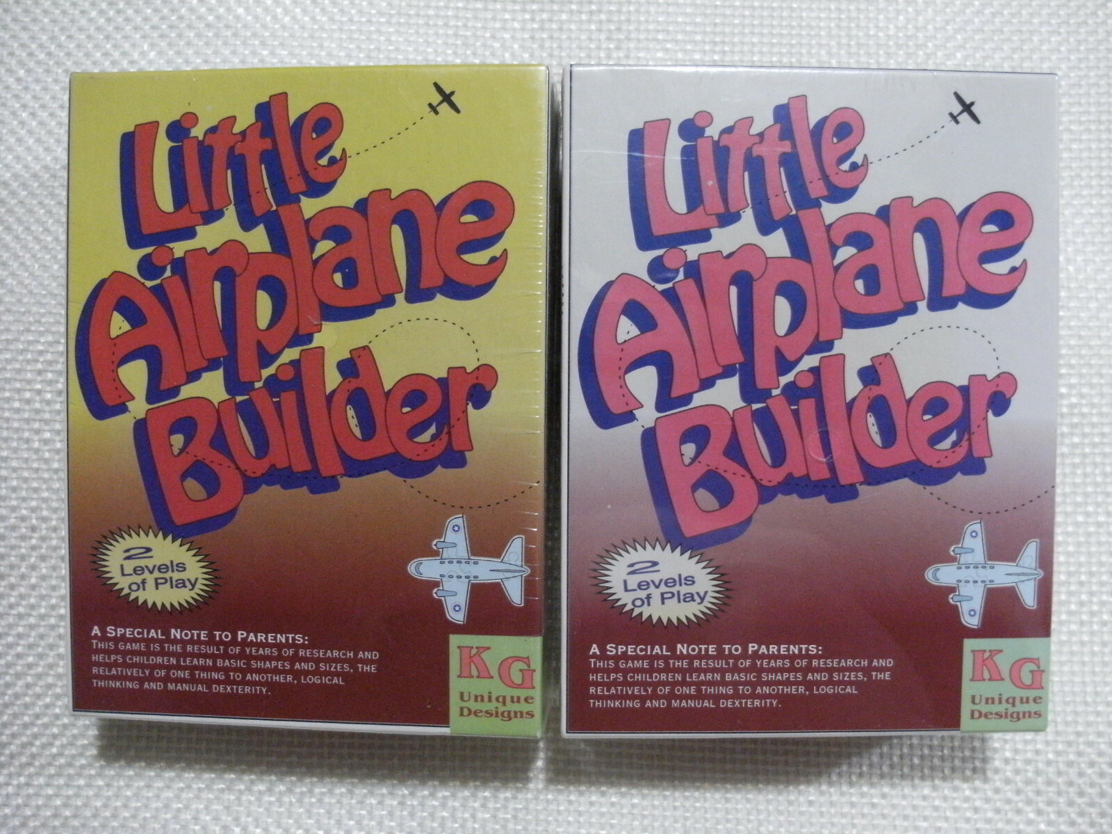 Lot of 2 – Little Airplane Builder Puzzle Game (2 levels of play) 1-4 players