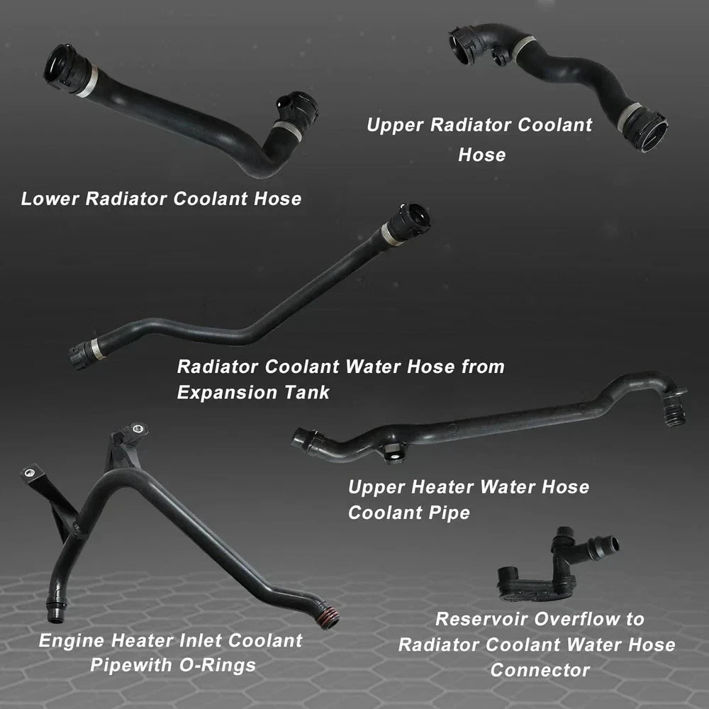 FZJDSD 7Pcs Set Expansion Tank Coolant Radiator Hose Kit Compatible with BMW