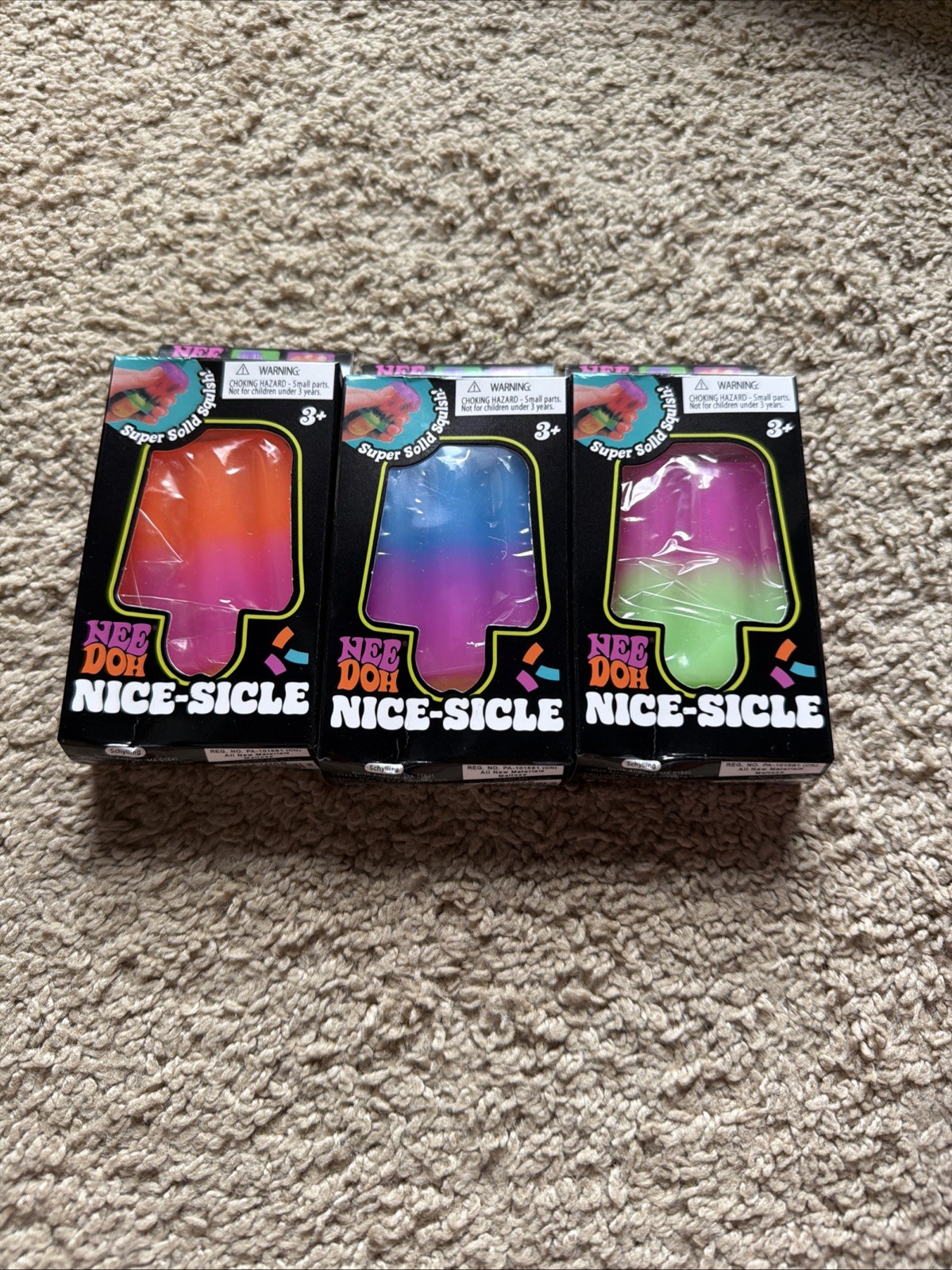 NeeDoh Nice-Sicle Ice Pop- Set of all 3 styles- Soft Touch .