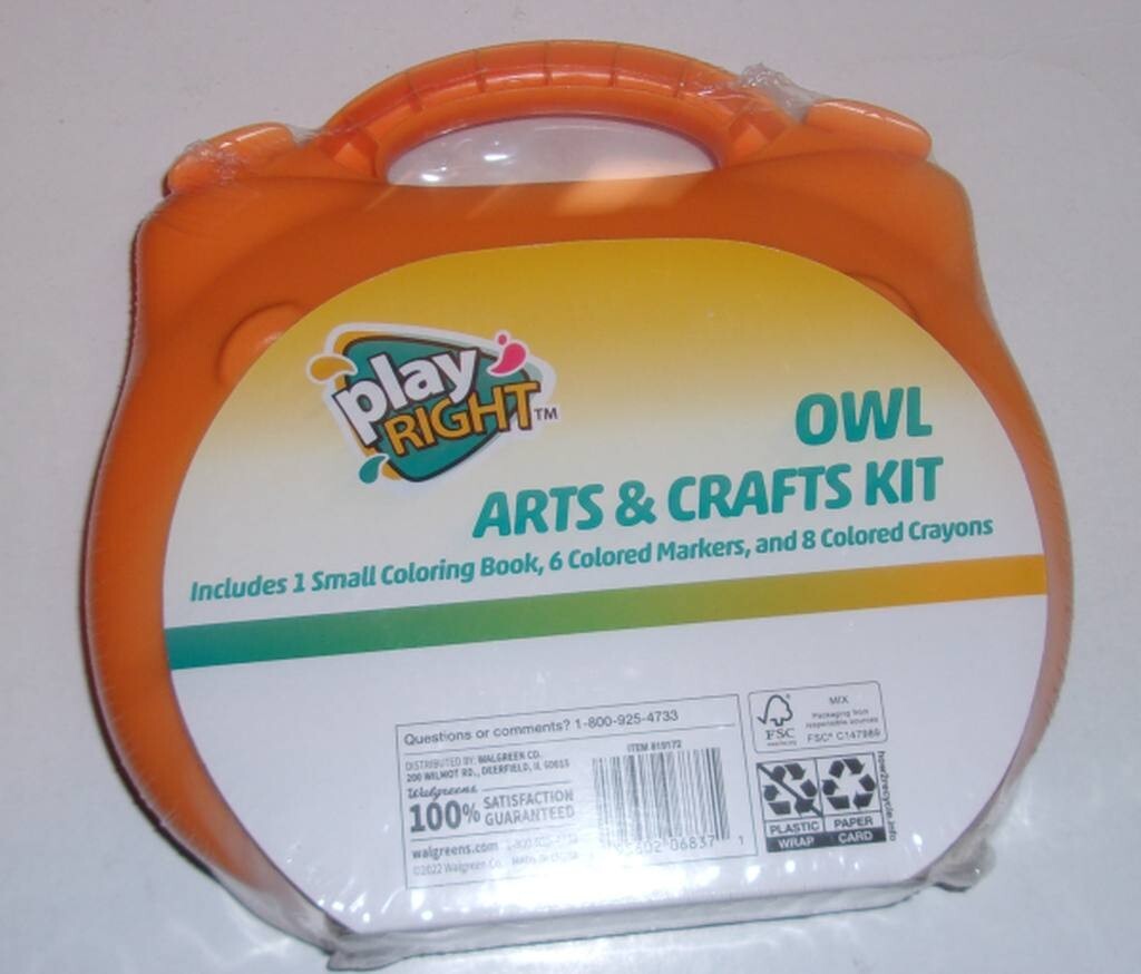 PLAYRIGHT OWL ARTS & CRAFTS KIT SET BY WAHLGREEN CO