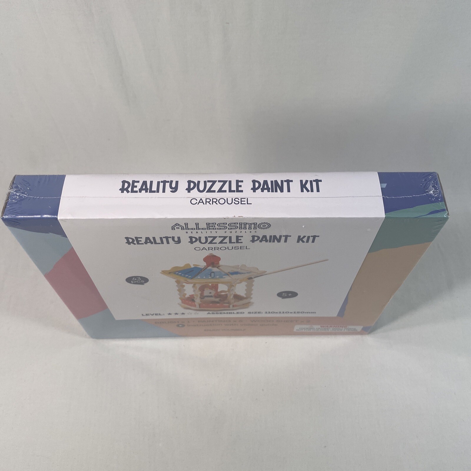 Allessimo 3D Paint Creat Puzzle Carousel – 43pcs Model Paint Kit ARTS NEW