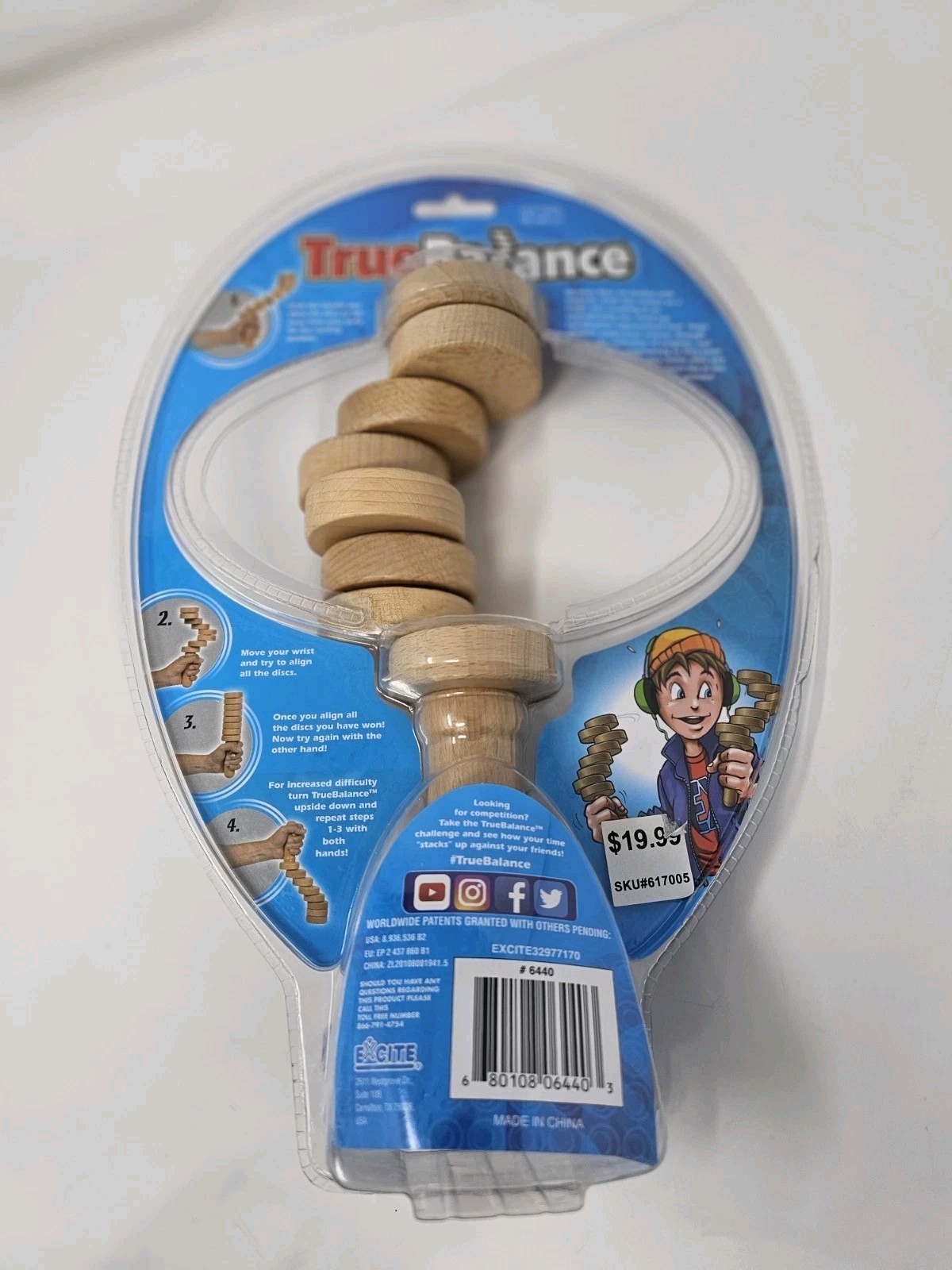 True Balance Handheld Wooden Toy by Excite “STEM” Coordination New/Sealed