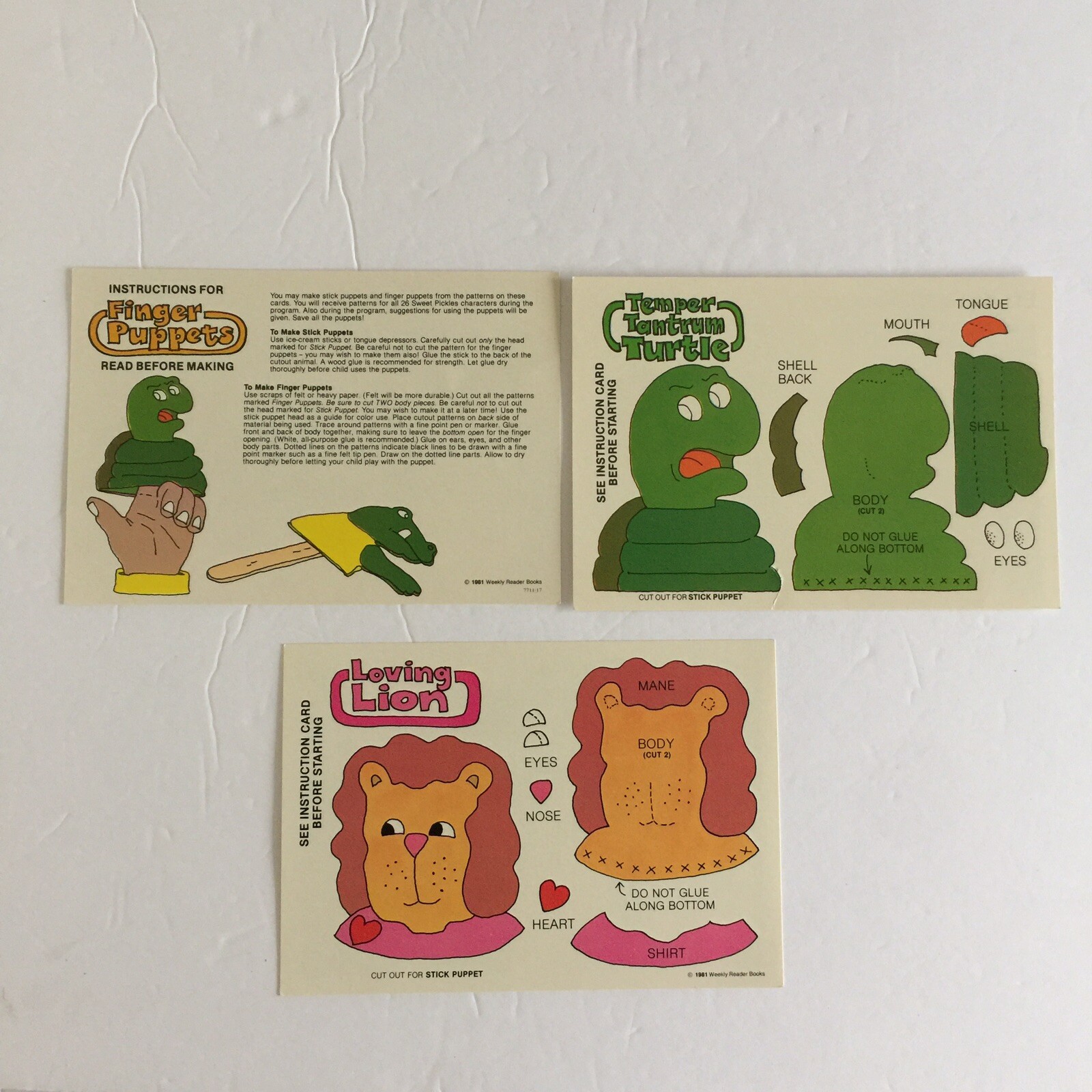 Sweet Pickles Preschool Program Homeschooling – Finger Play Puppets Turtle Lion