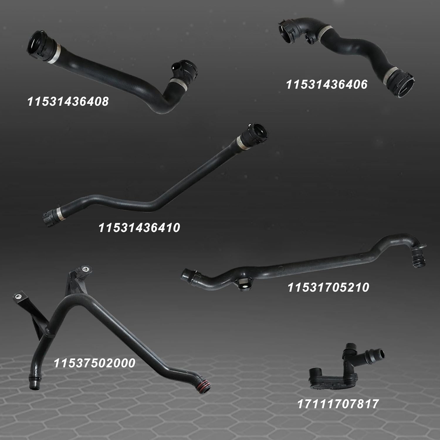FZJDSD 7Pcs Set Expansion Tank Coolant Radiator Hose Kit Compatible with BMW