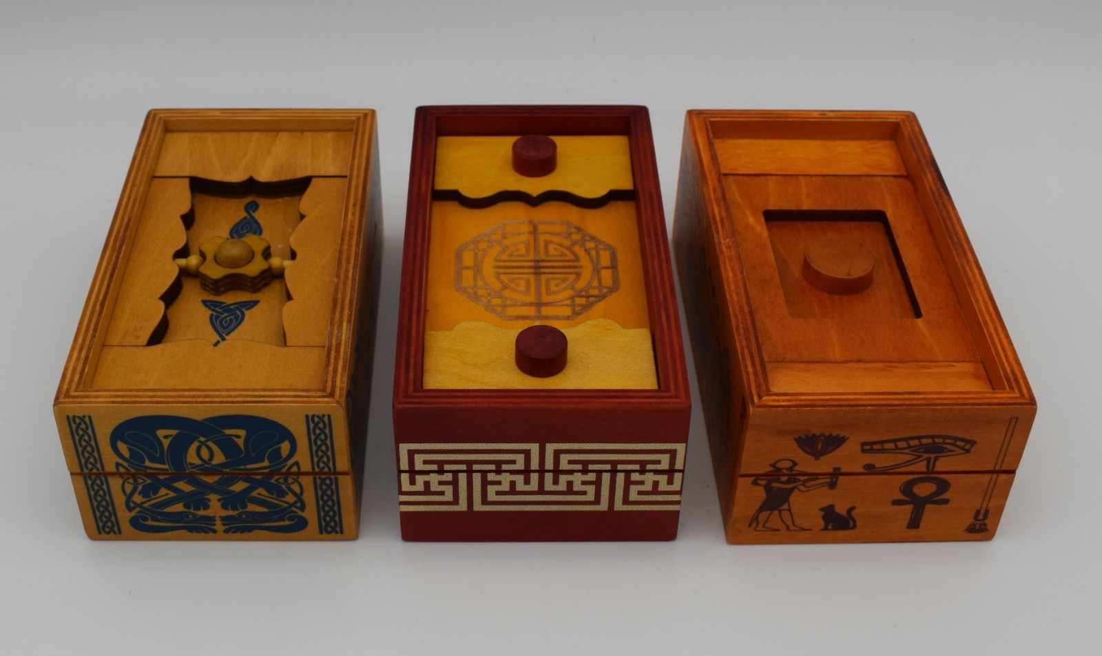 True Genius Wooden Brainteasers Puzzle Set of 3 Emperor, Pharaoh and Viking #W4