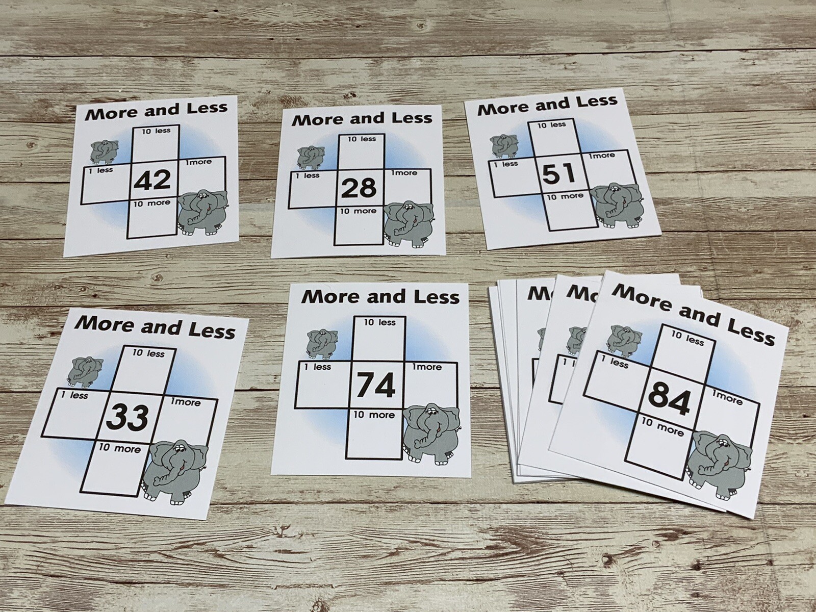 More And Less – Math Center – Dry Erase – 30 Laminated Activity Cards