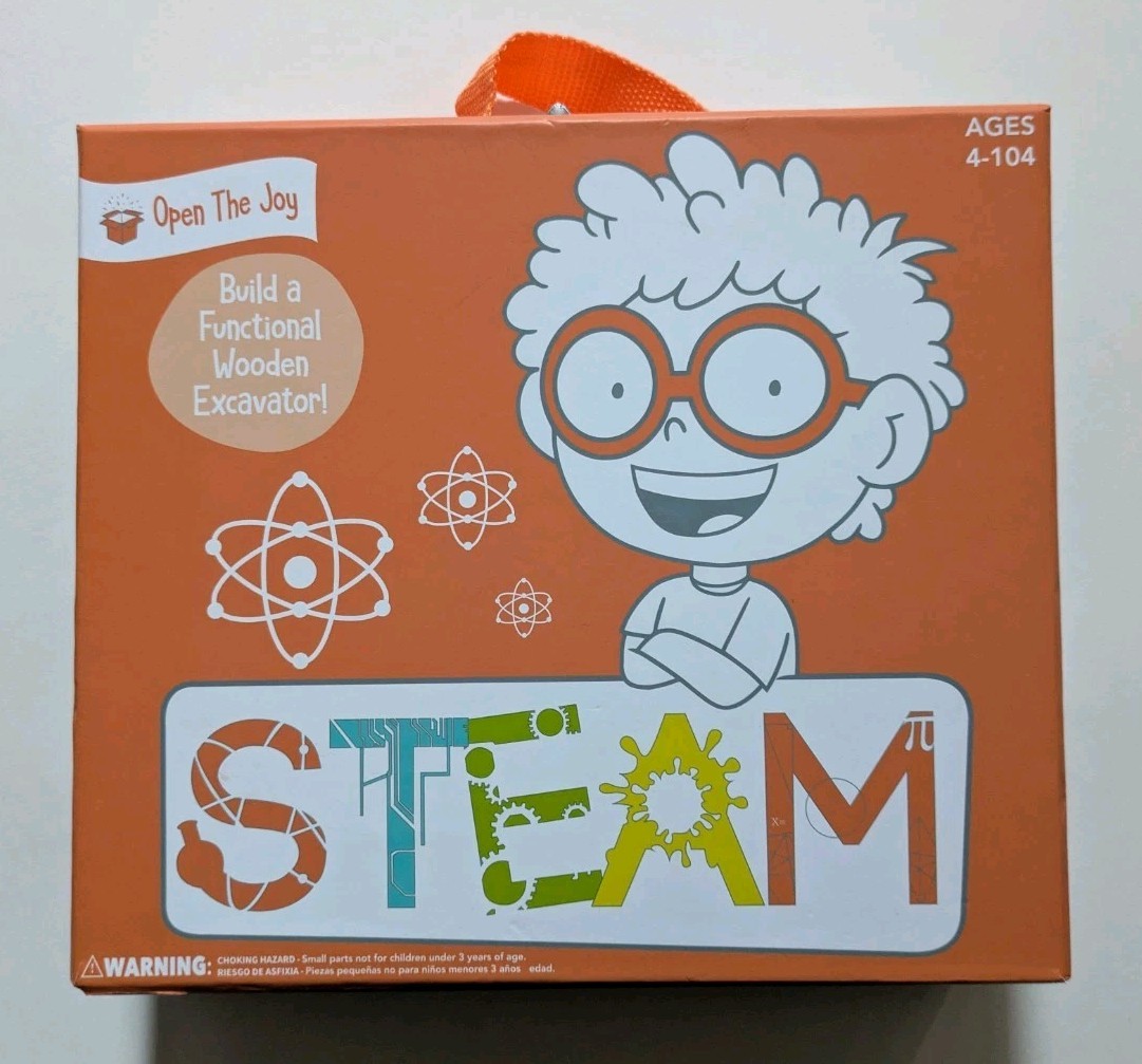 NEW S.T.E.A.M Activity Box Build A Wooden Excavator Science Teacher Homeschool