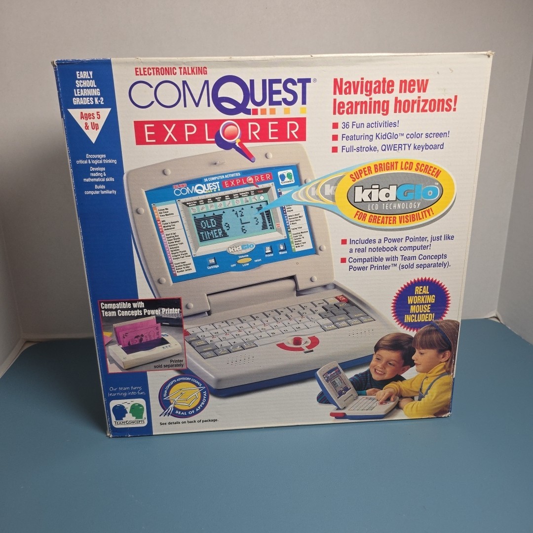 ComQuest Vintage Kids Computer Laptop NIB Tested Works With Team Concepts
