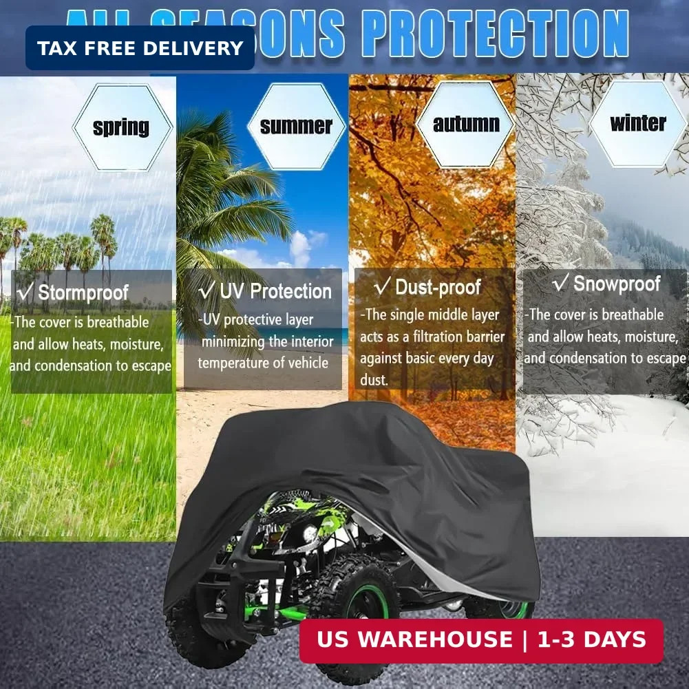 ATV Covers Waterproof 4 Wheeler Covers Quad Covers Used for Polaris Yamaha Suzuk