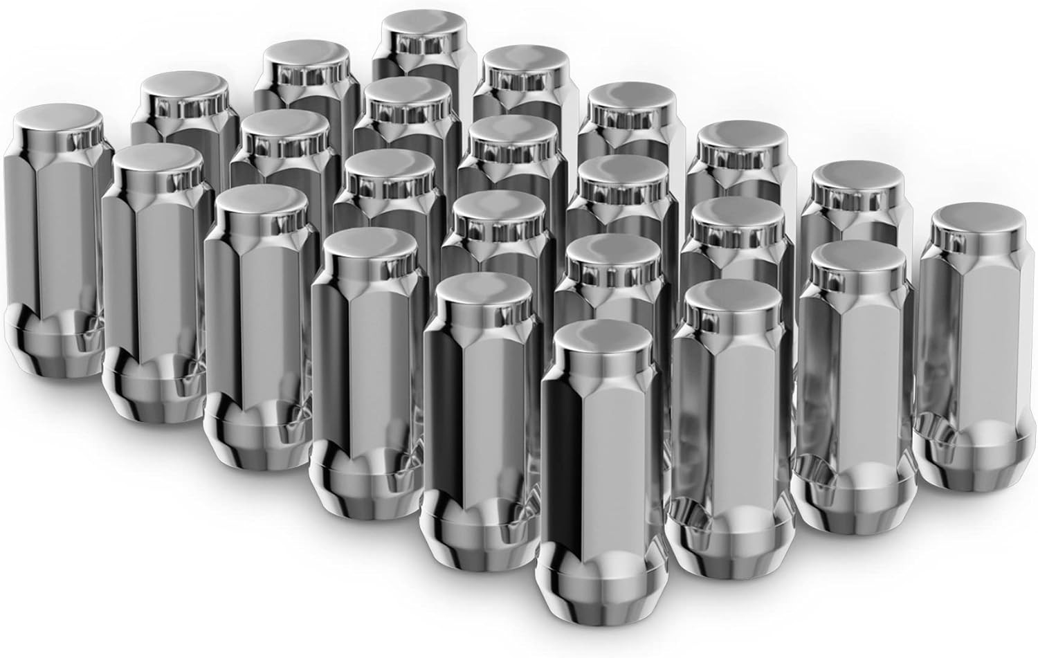 24pcs M14x1.5 Lug Nuts Chrome,1.78 inch Closed End Bulge Acorn Lug Nuts
