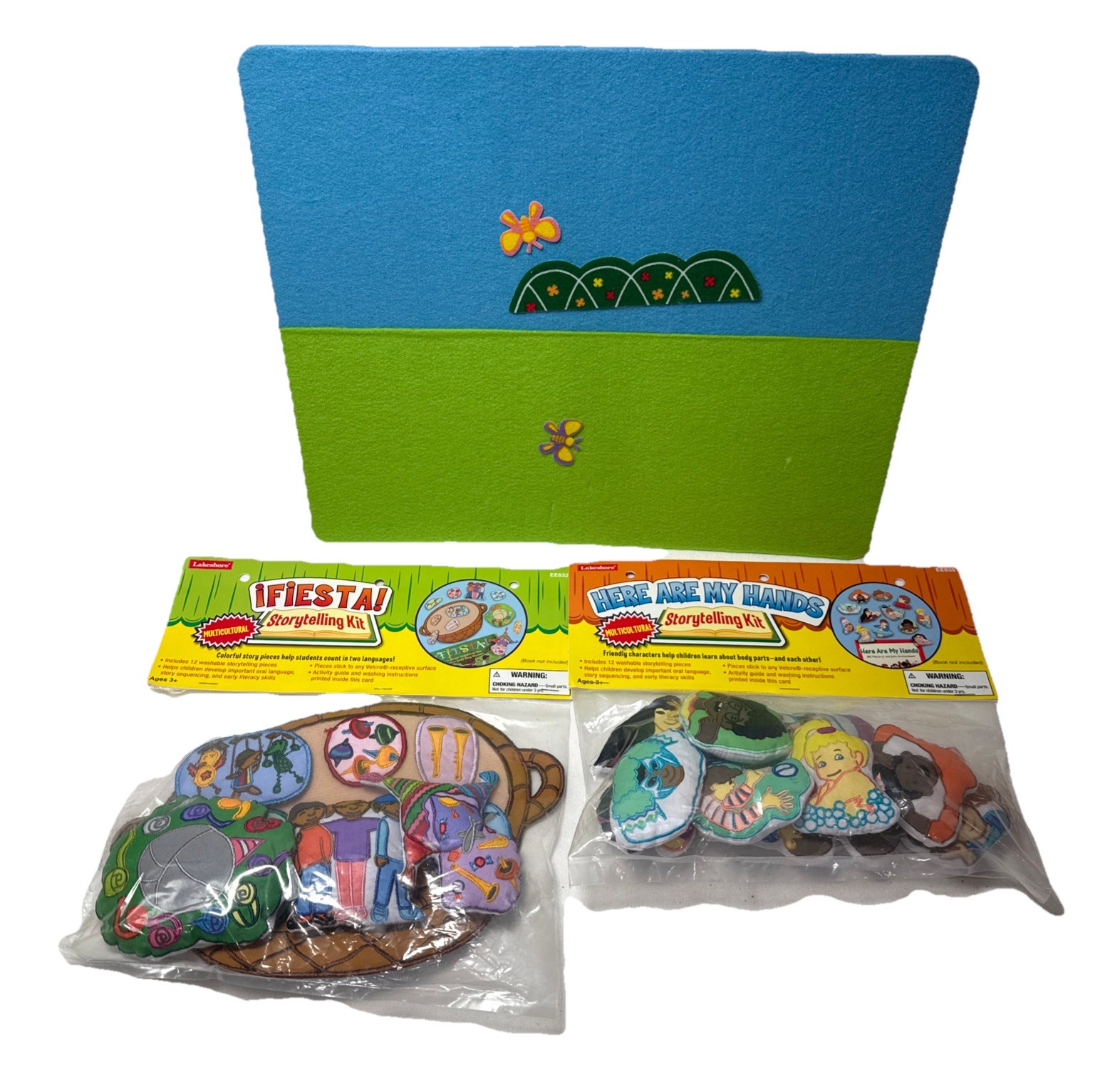 Lakeshore Learning Preschool/PreK Storytelling Kits lot 2 Sets Plus Felt Board