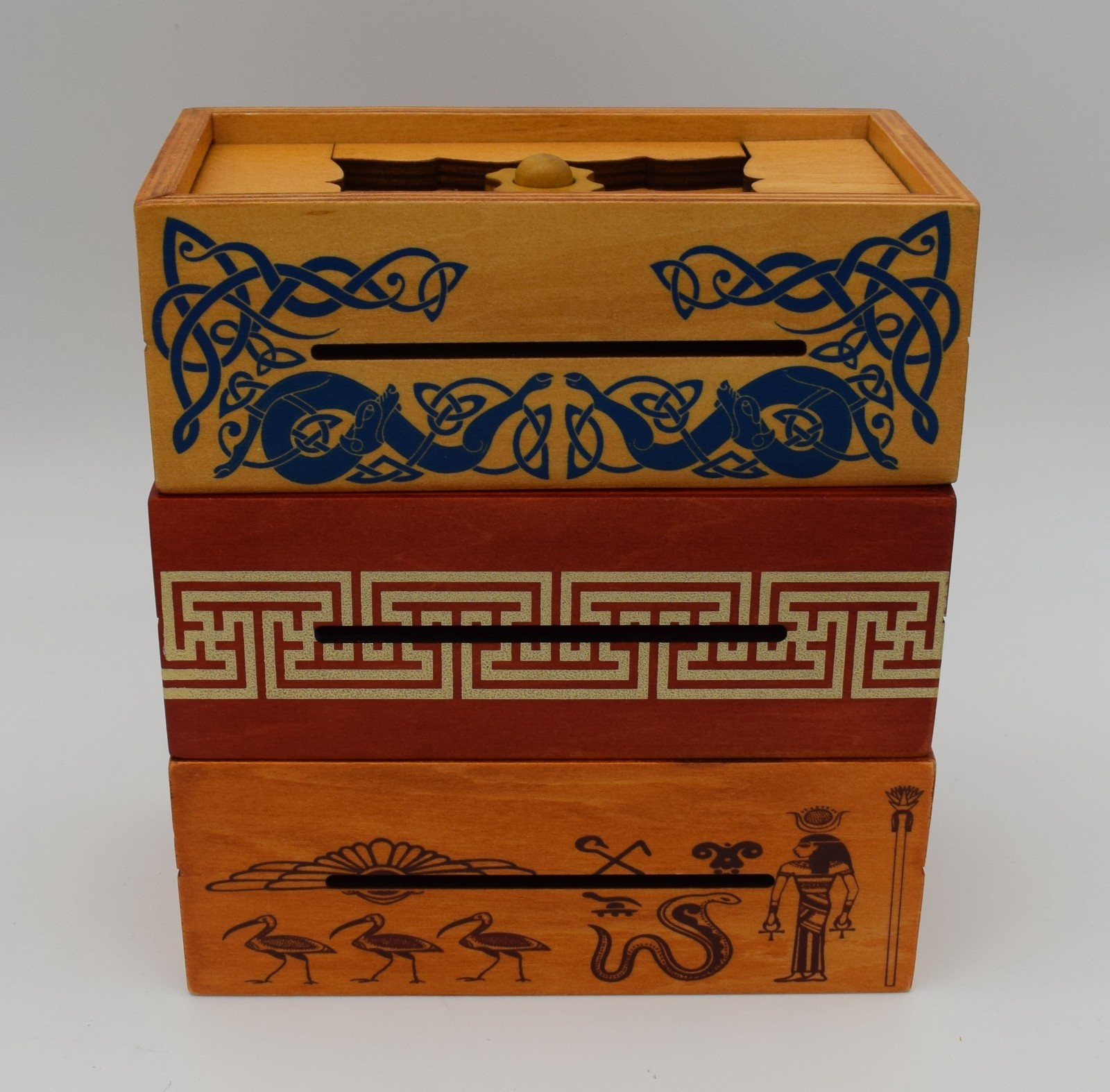 True Genius Wooden Brainteasers Puzzle Set of 3 Emperor, Pharaoh and Viking #W4