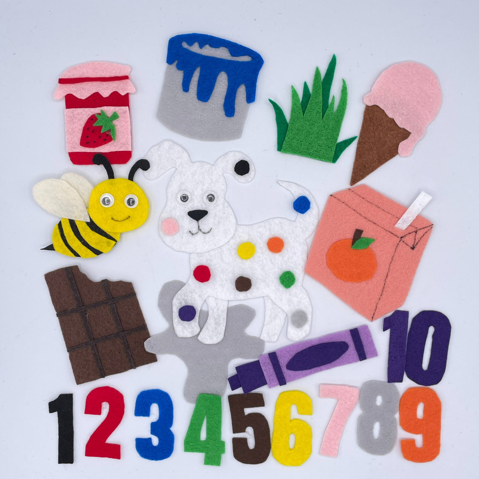 Dog’s Colorful Day Fun Felt Set for Felt Boards & Learning Play