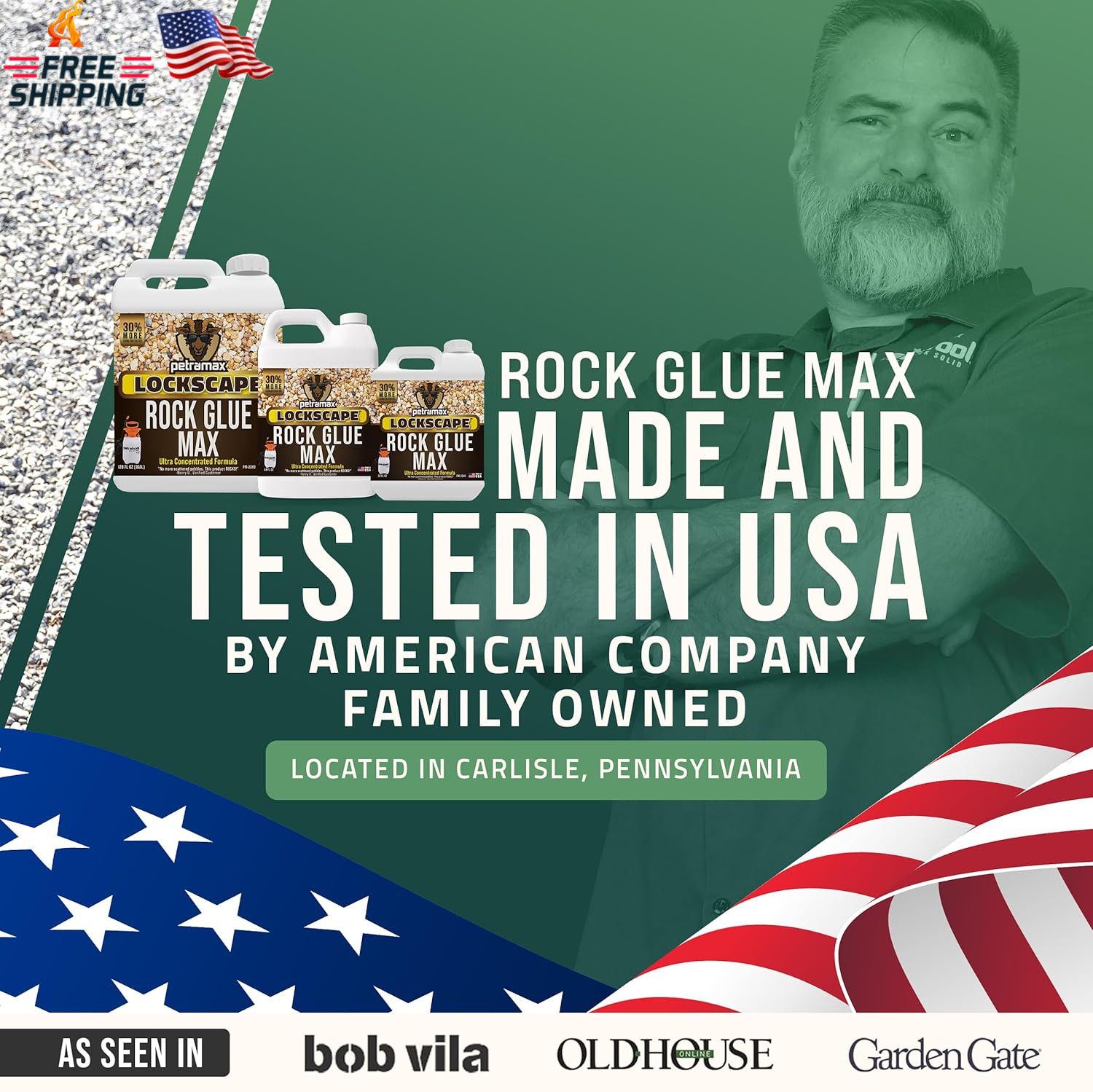 Petra Max Rock Glue for Landscaping, 32 Ounce – Ground Coverage & Pet Safe Mulch