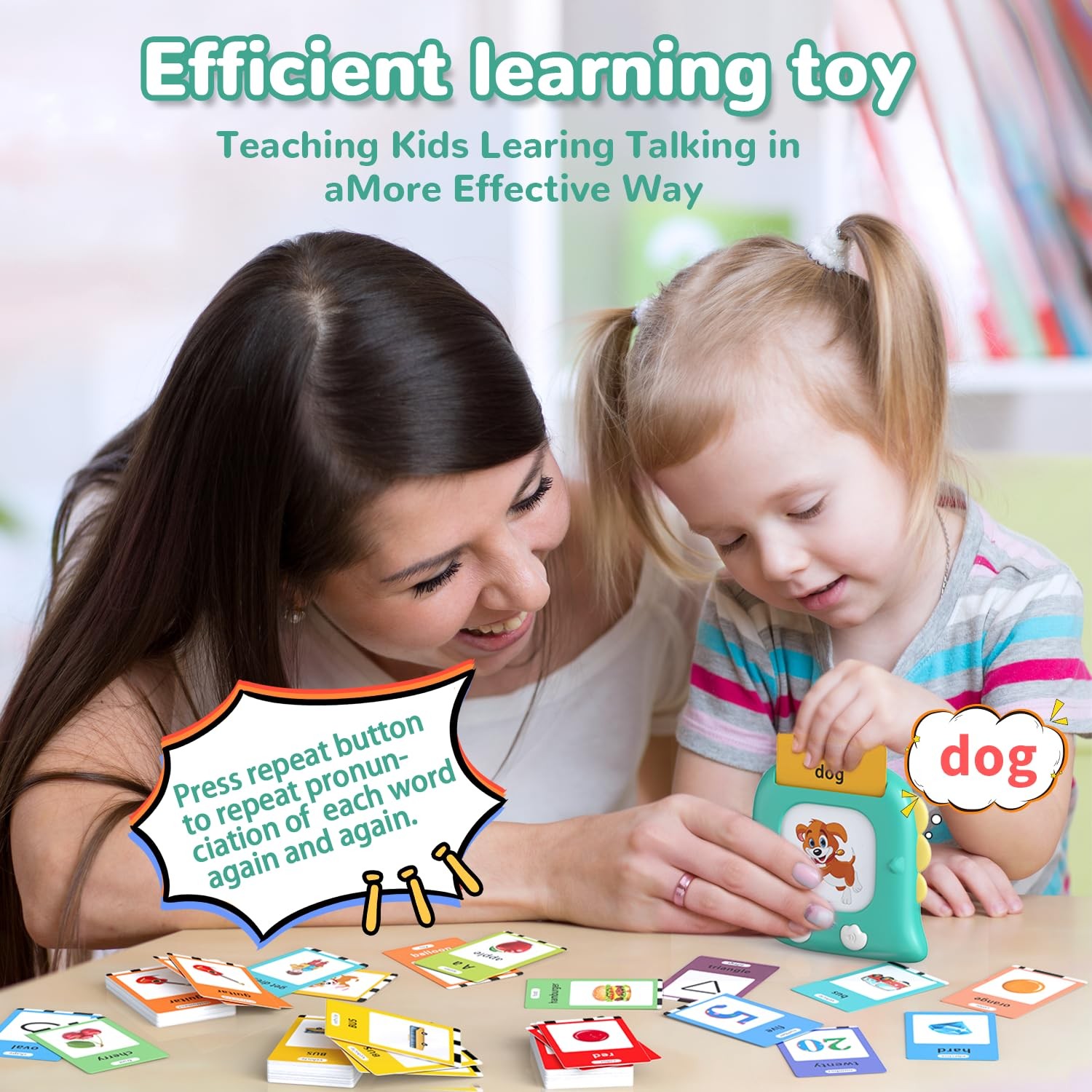 Kidzdo Talking Flashcards for Toddlers 1 2 3 4 5 6 Years Old, 520 Words Langu…