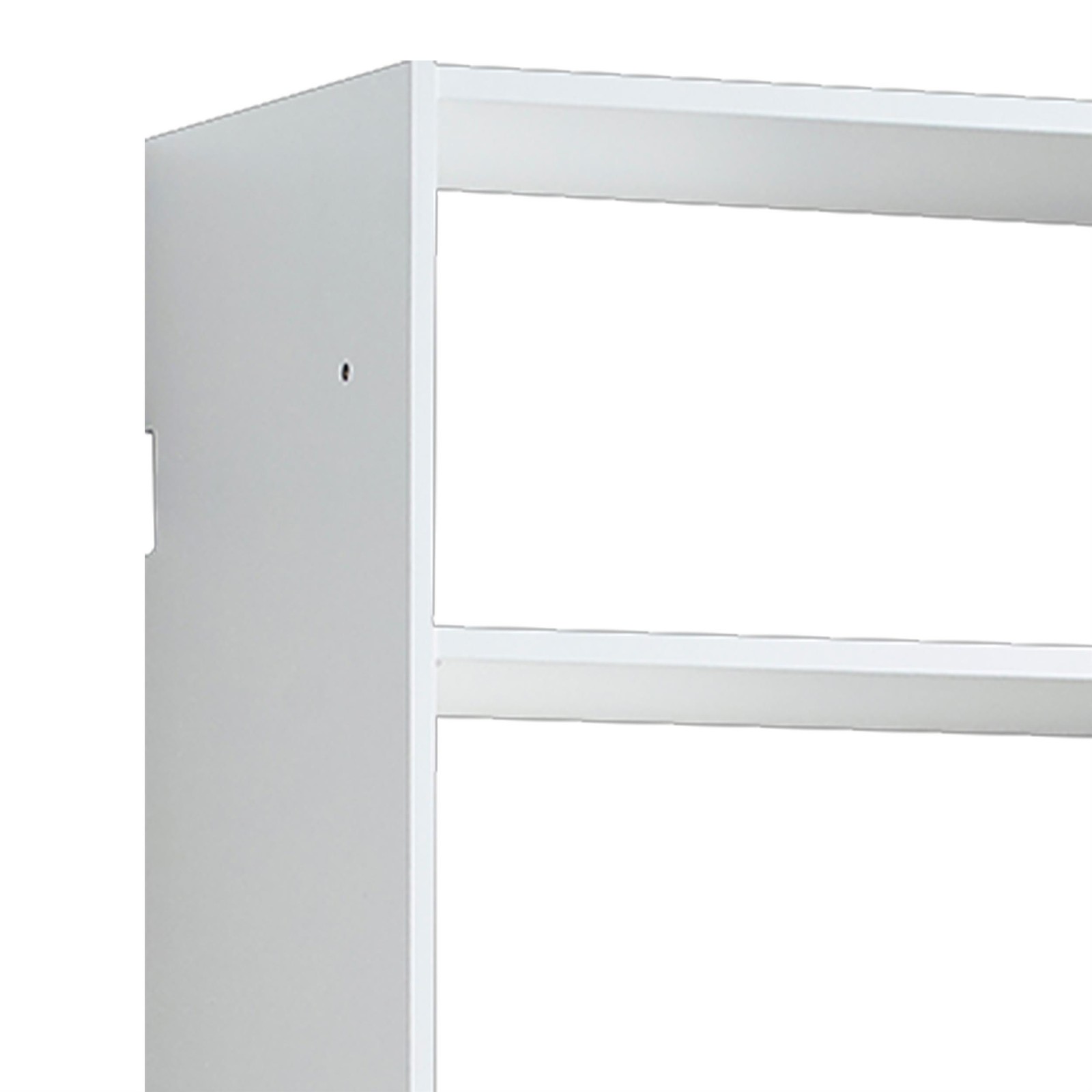 Benjara Vedz Wall Mount Adjustable Shelf- 4 Open Shelves- White Melamine