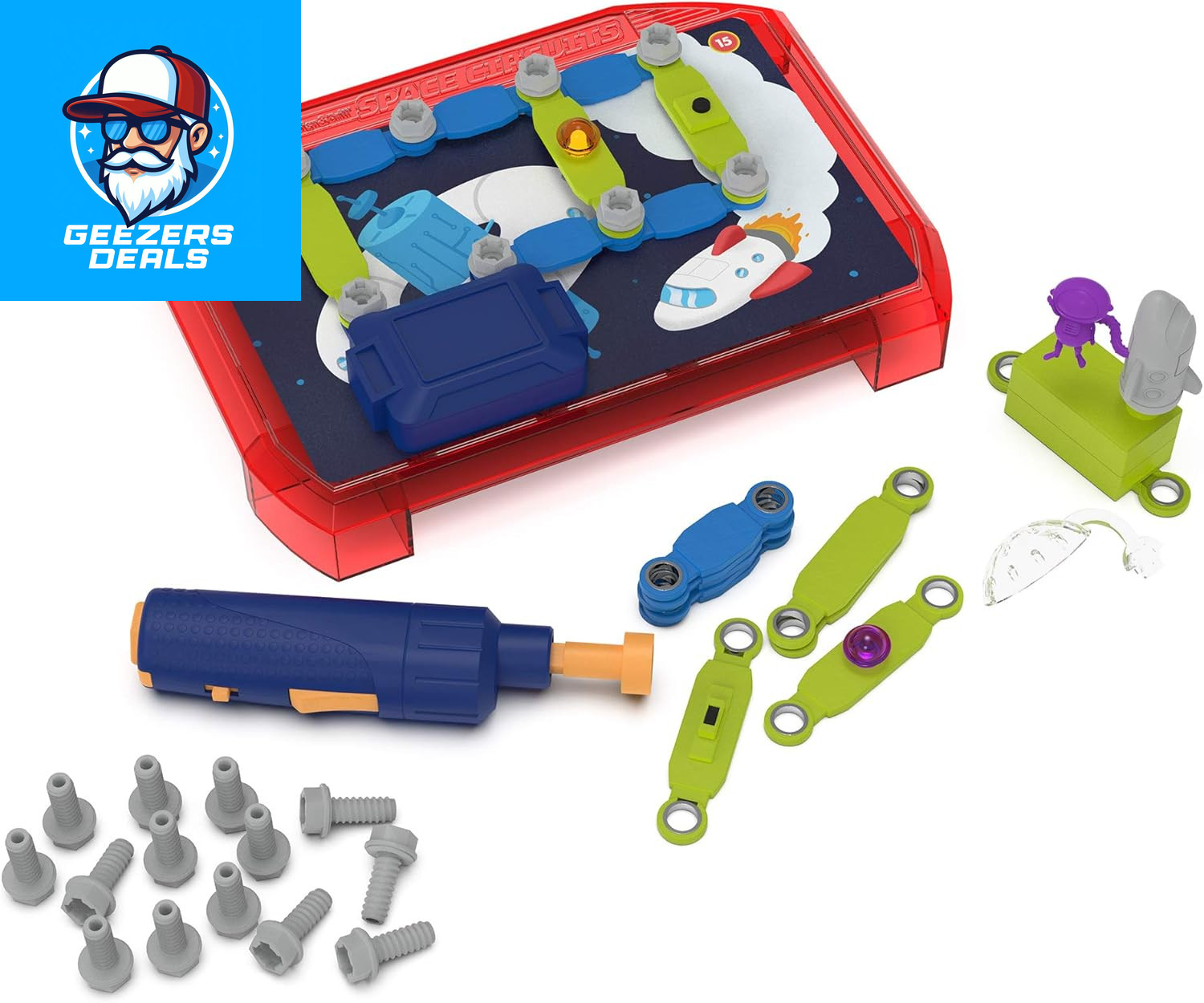 Design & Drill Space Circuits, Beginning Circuit Building Science Kit, STEM Toy,