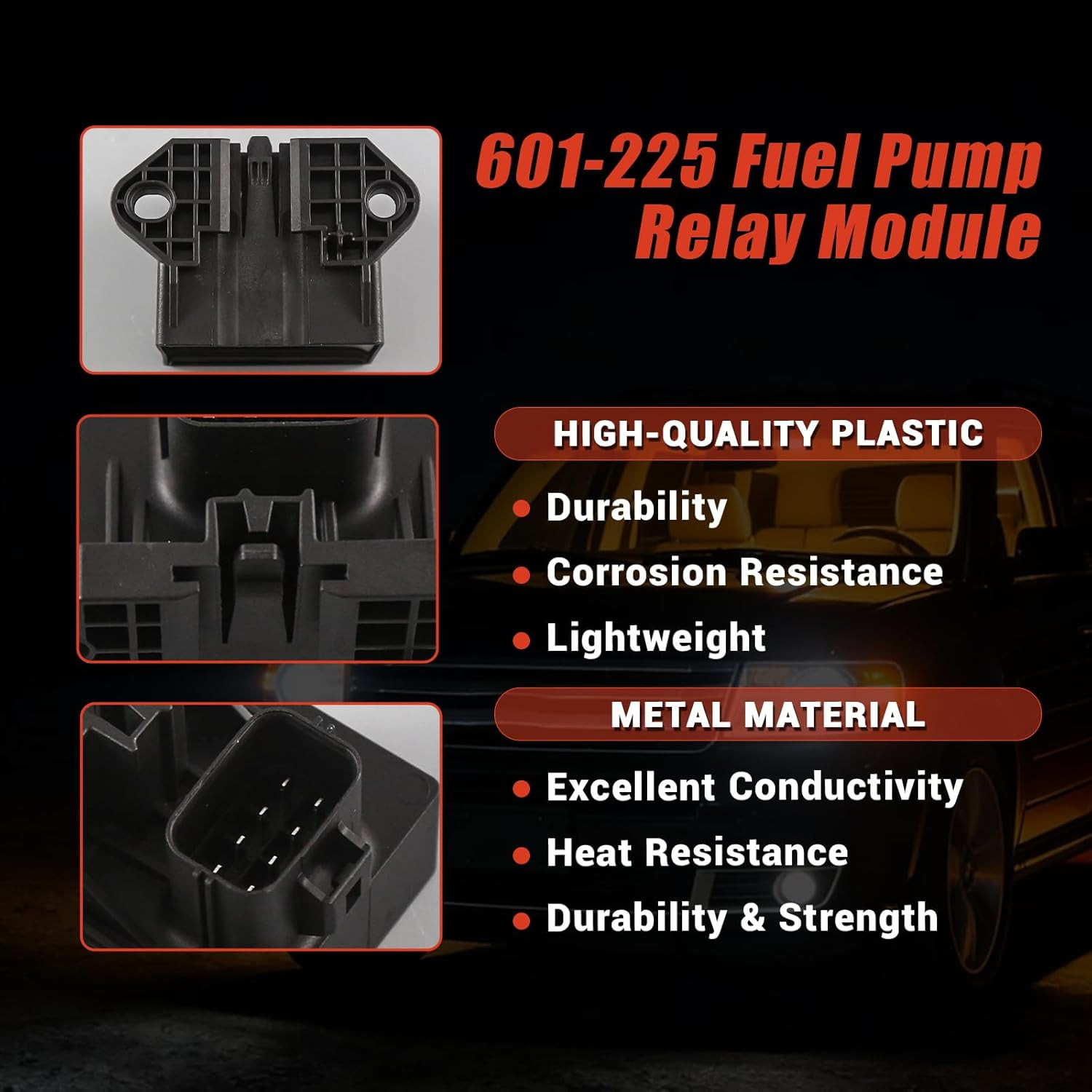 601-225 Fuel Pump Relay Module AA8Z9345A Compatible with Ford E-150 E-250 E-350