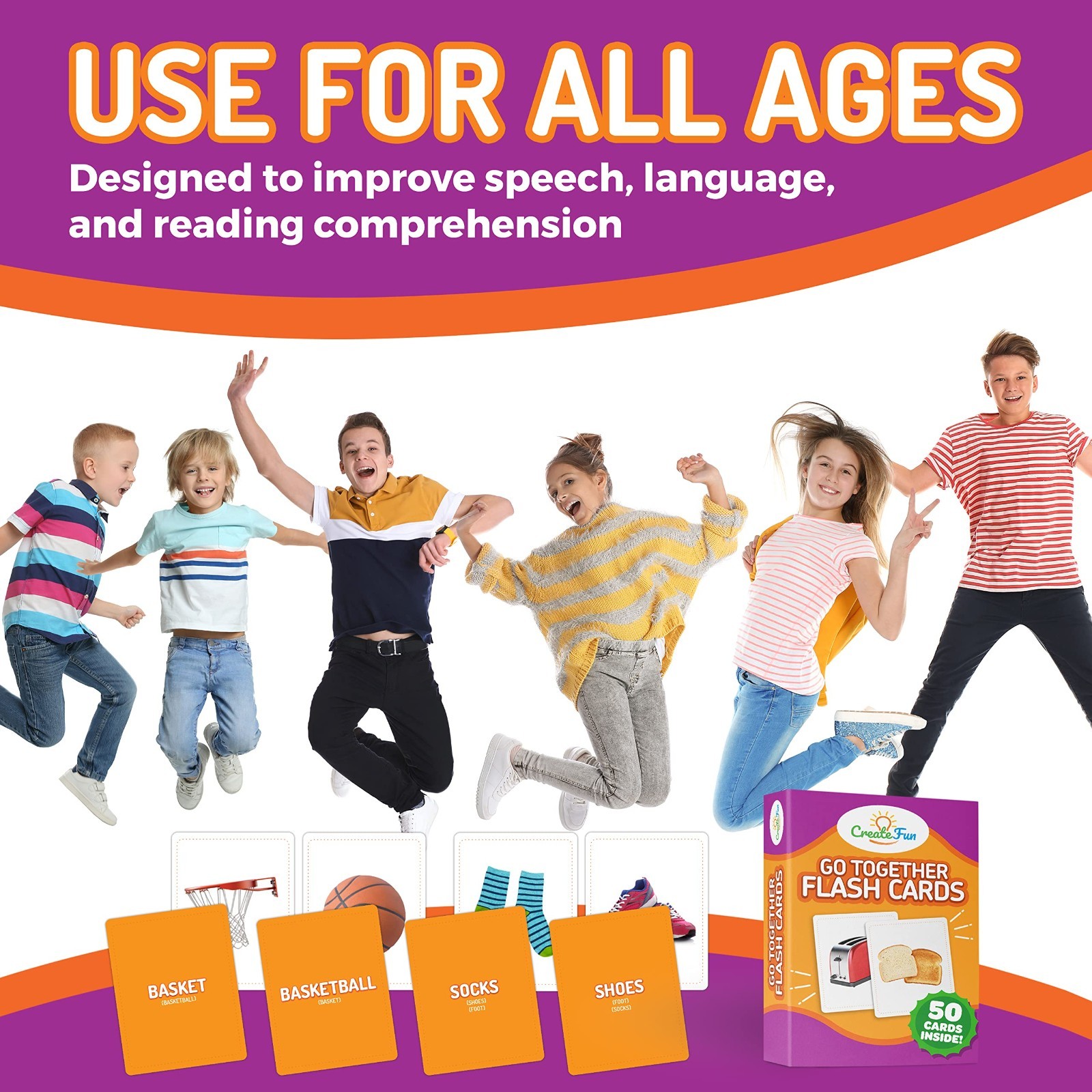 Matching Flash Cards for Kids & Adults – 50 Realistic Picture Cards for Speech T