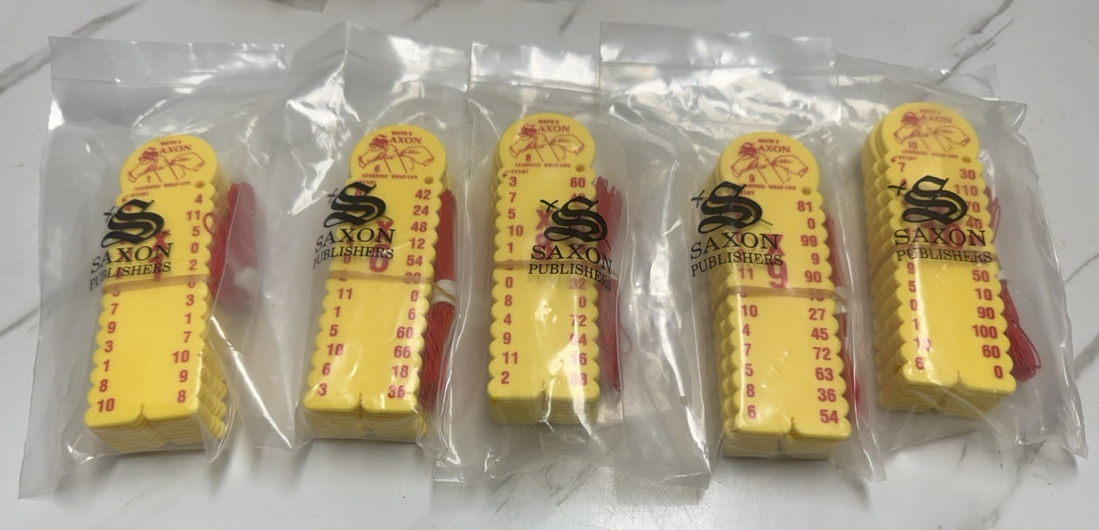 Lot of 5 Sets – Saxon Math 3 Multiplication Learning Wrap-UPS LV 1, 6, 8, 9, 10