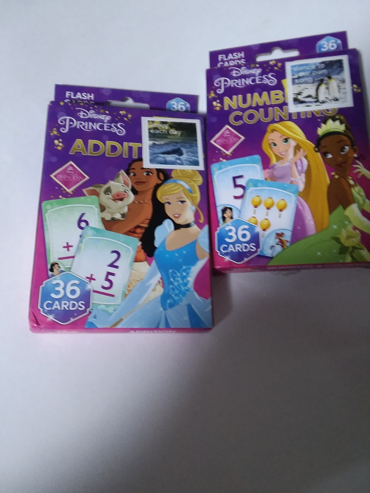 Disney Princess flash cards, 2 decks for one money, build math skills playing