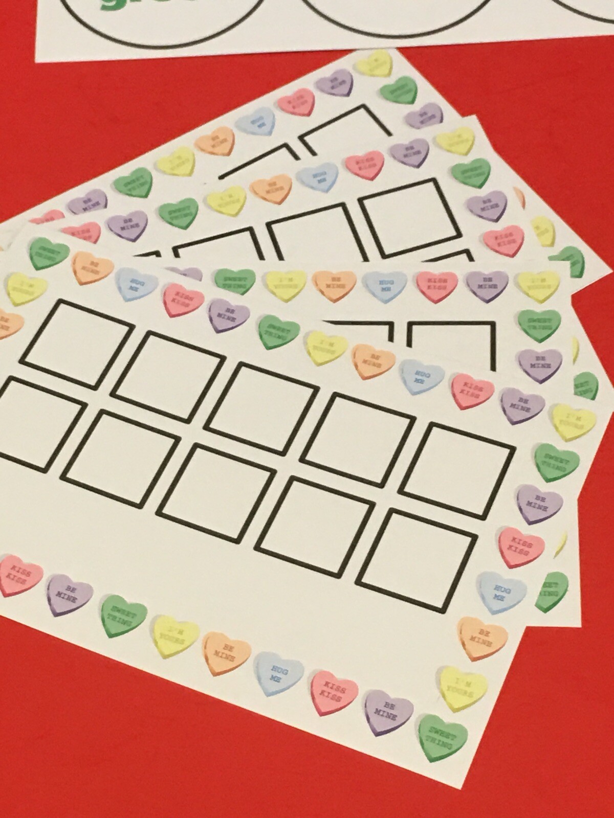 (10) Valentine hearts Frame Mats – Laminated – Pre school Kindergarten