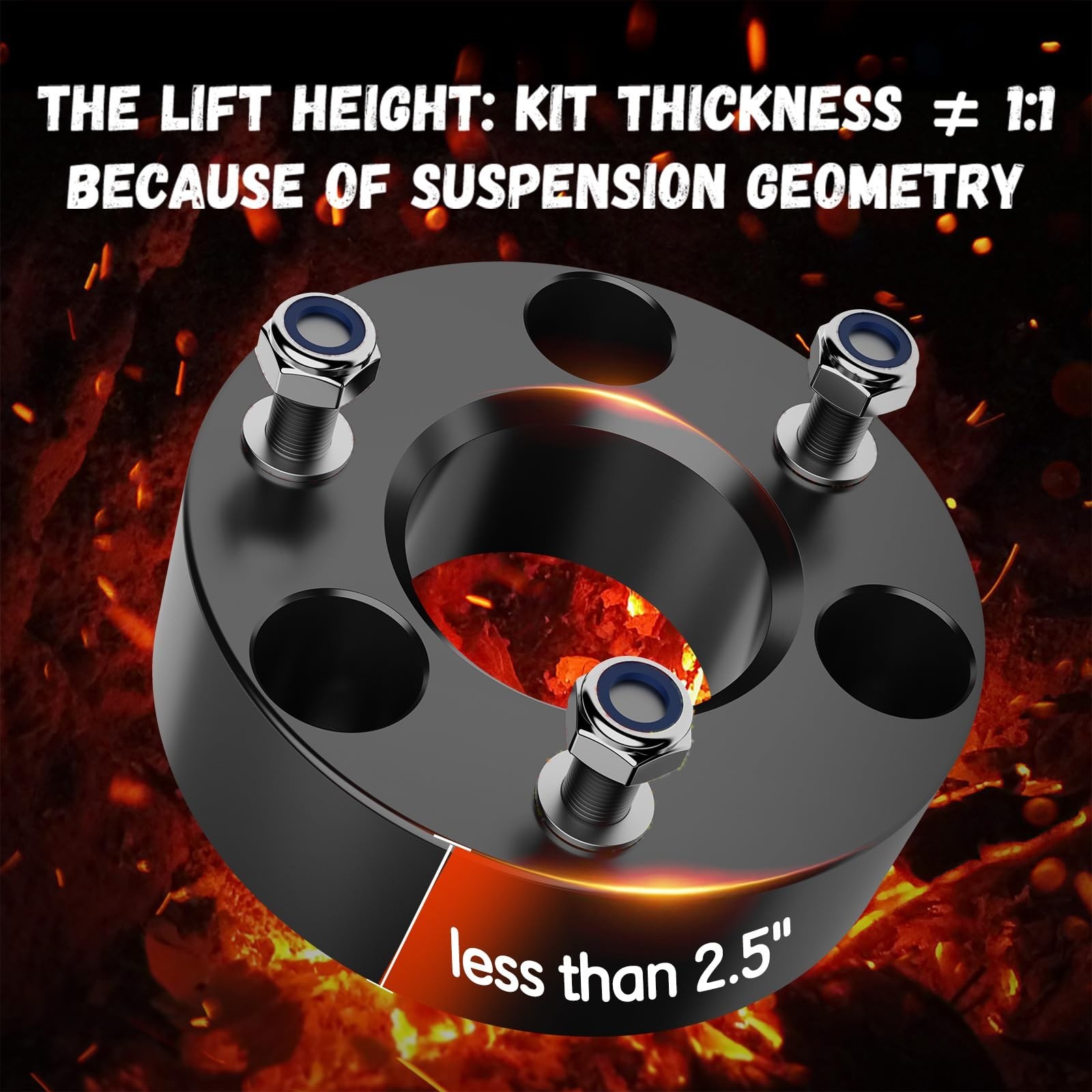 2.5″ Ram 1500 Leveling Lift Kit, 2.5in Front Suspension Lift Kit Forged Strut…
