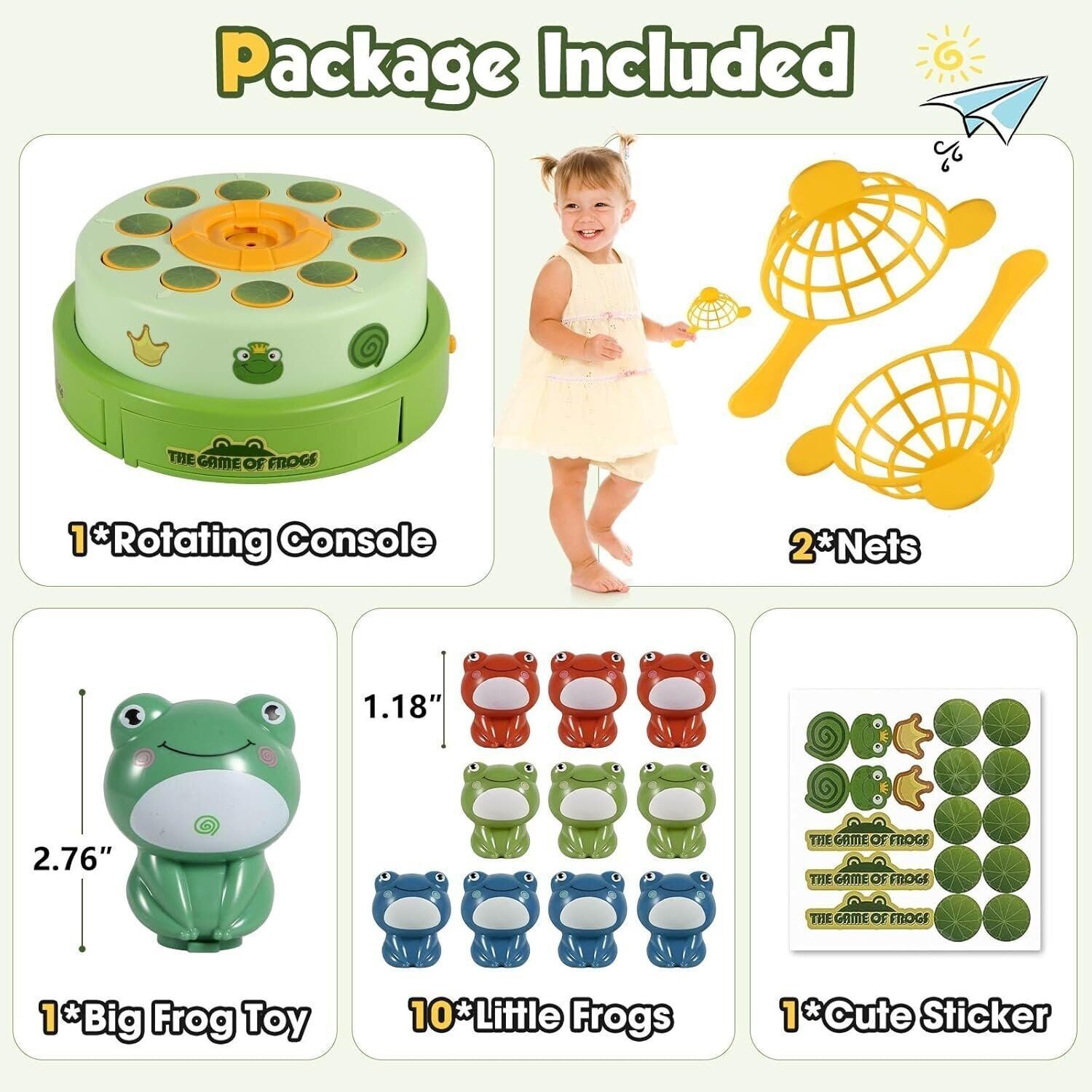 Boys Girls Frog Pop Out Catch Toys for Ages 3-13, Music Rotate Launch