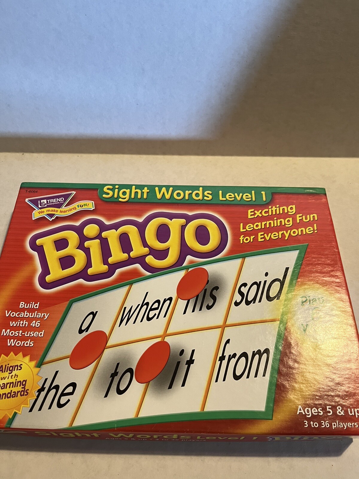 Sight Words Level 1 Bingo Game, Play 6 Different Ways, 5 and Up (complete)
