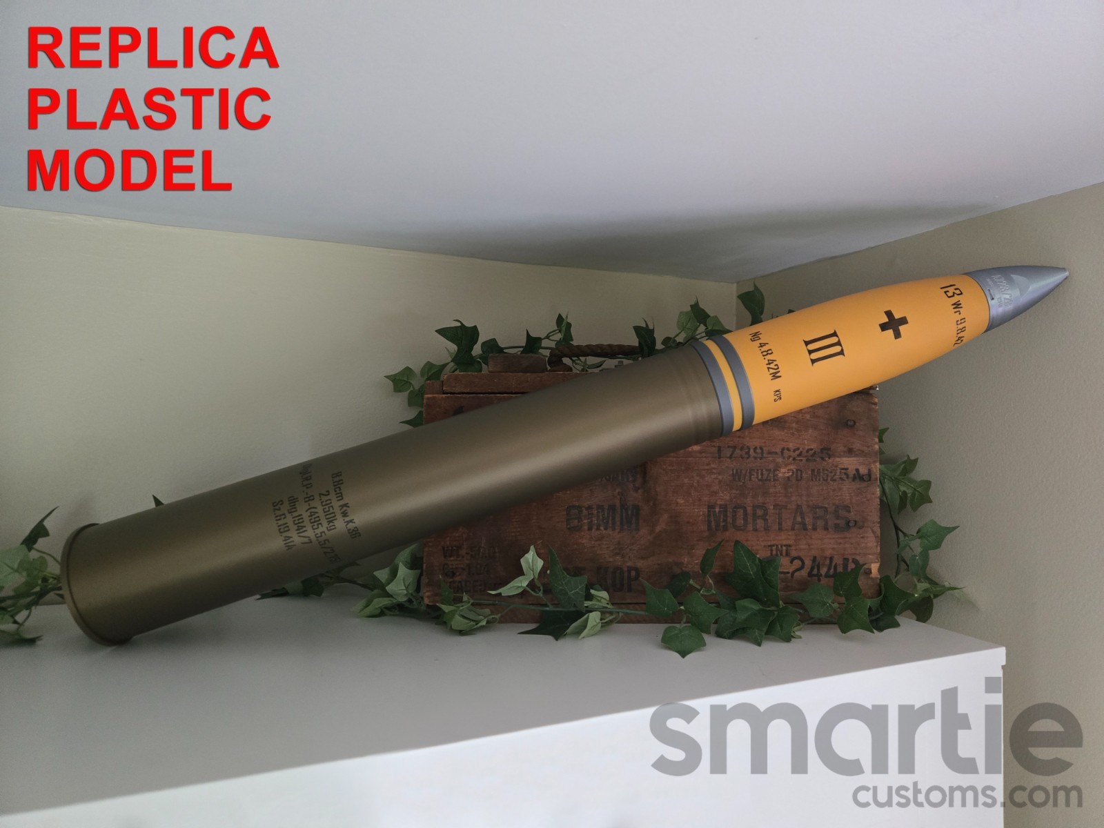 FAKE 8.8cm KwK 36 Flak 18 Sprgr L/4.5 Tiger I Cartridge Shell – Plastic Replica