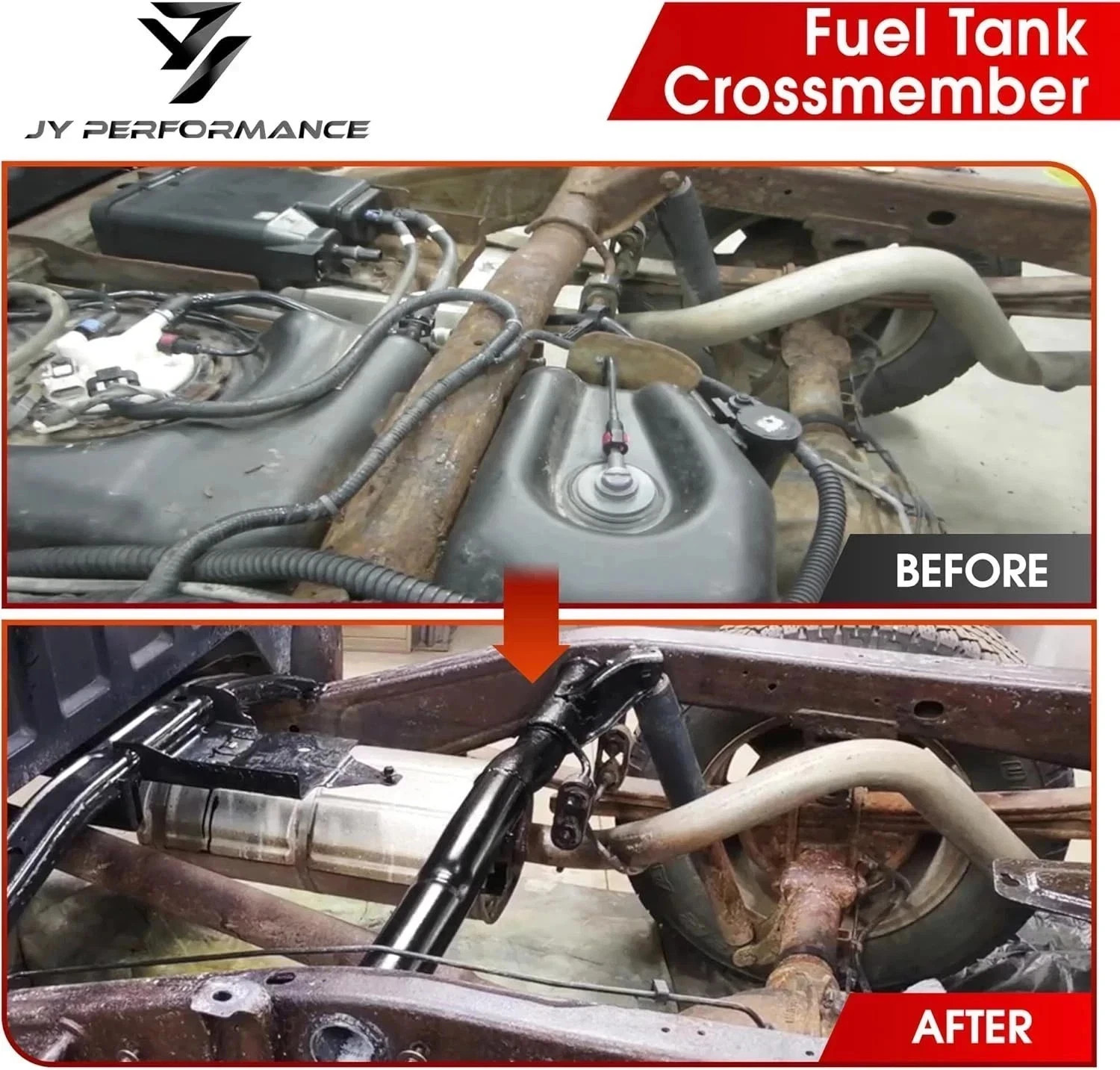 Rear Fuel Tank Support Crossmember Compatible for 2007-2014 Chevy Silverado