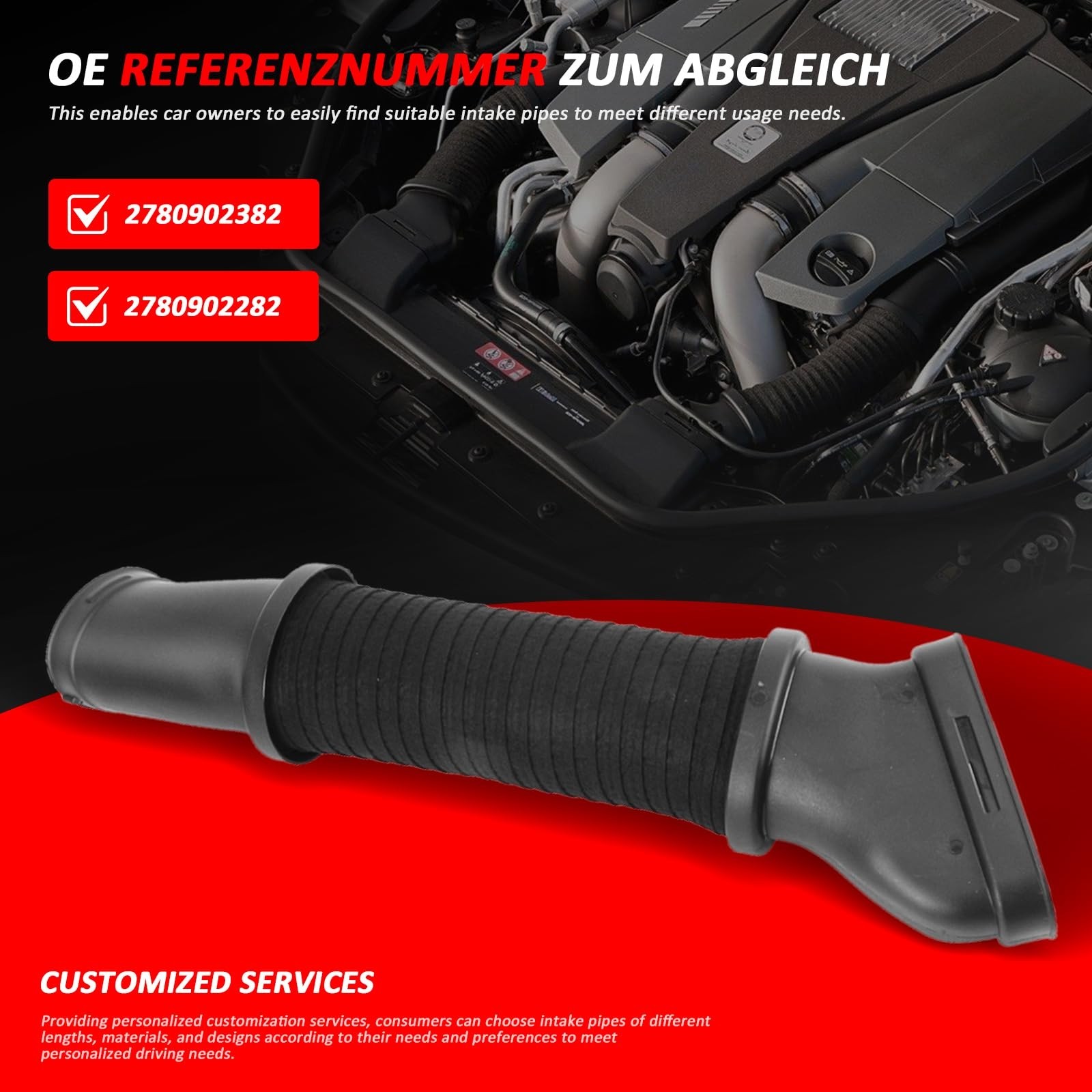 2780902382,2780902282 Intake pipe L/R suitable for Mercedes-Benz SL63 AMG SL5…