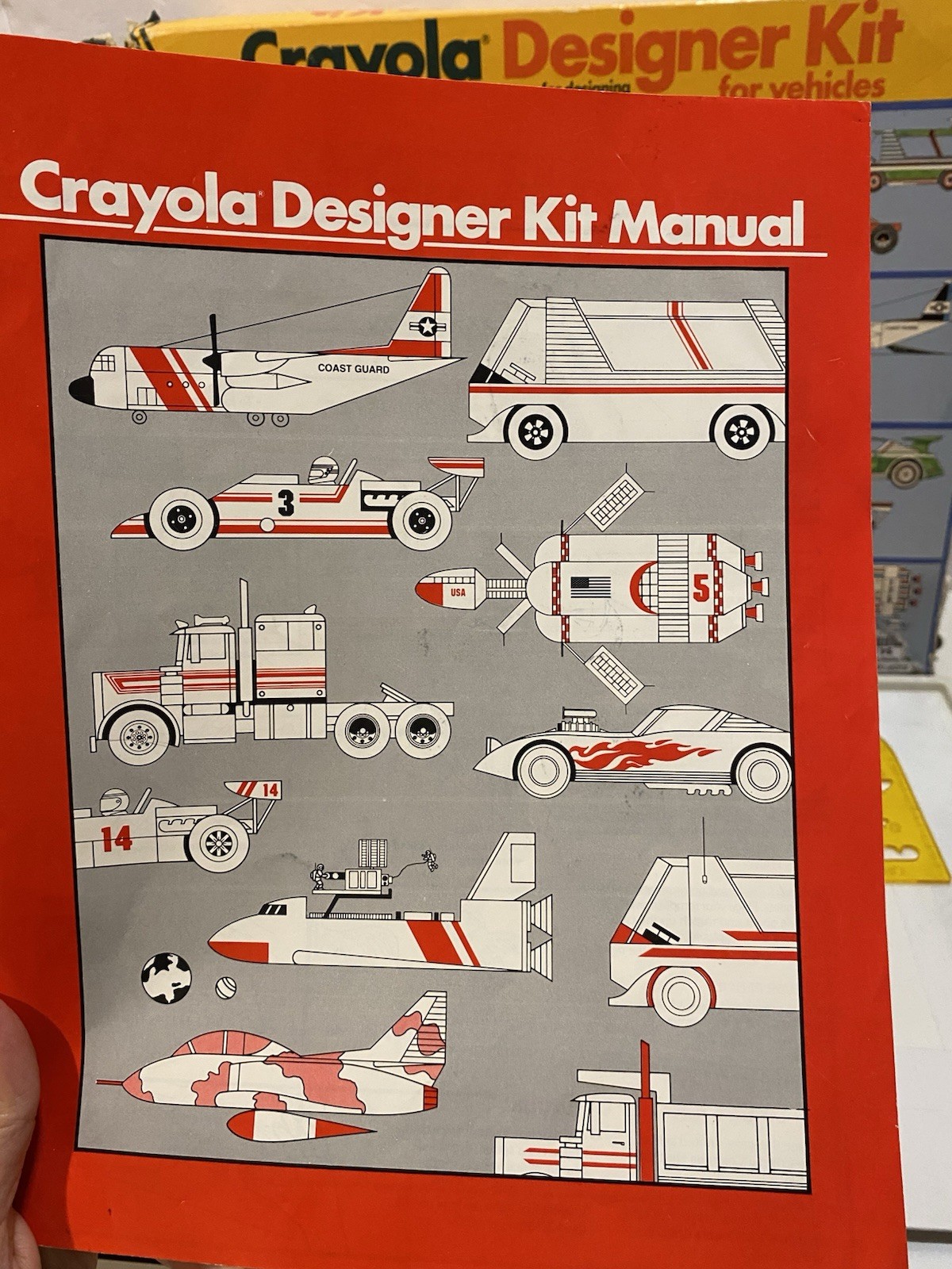 Vintage 80s Crayola Designer Kit for Vehicles #5605 1982 Cars, Trucks, Airplanes