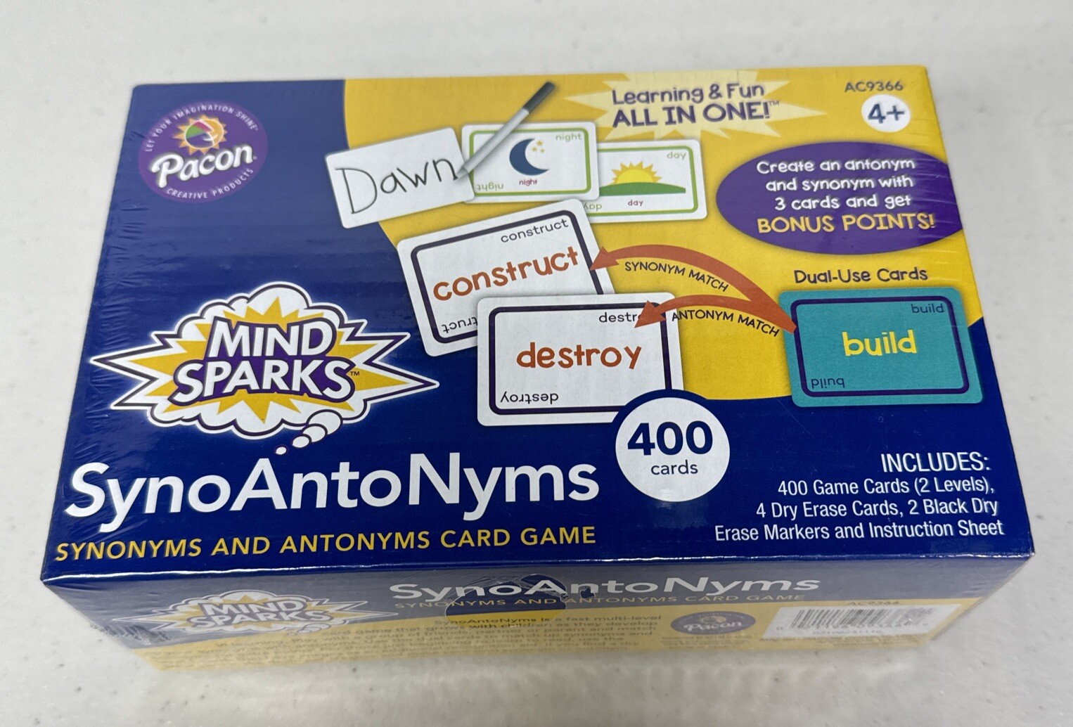 Pacon Creative Products Syno Anto Nyms Mind Sparks 400 Cards New Sealed S1