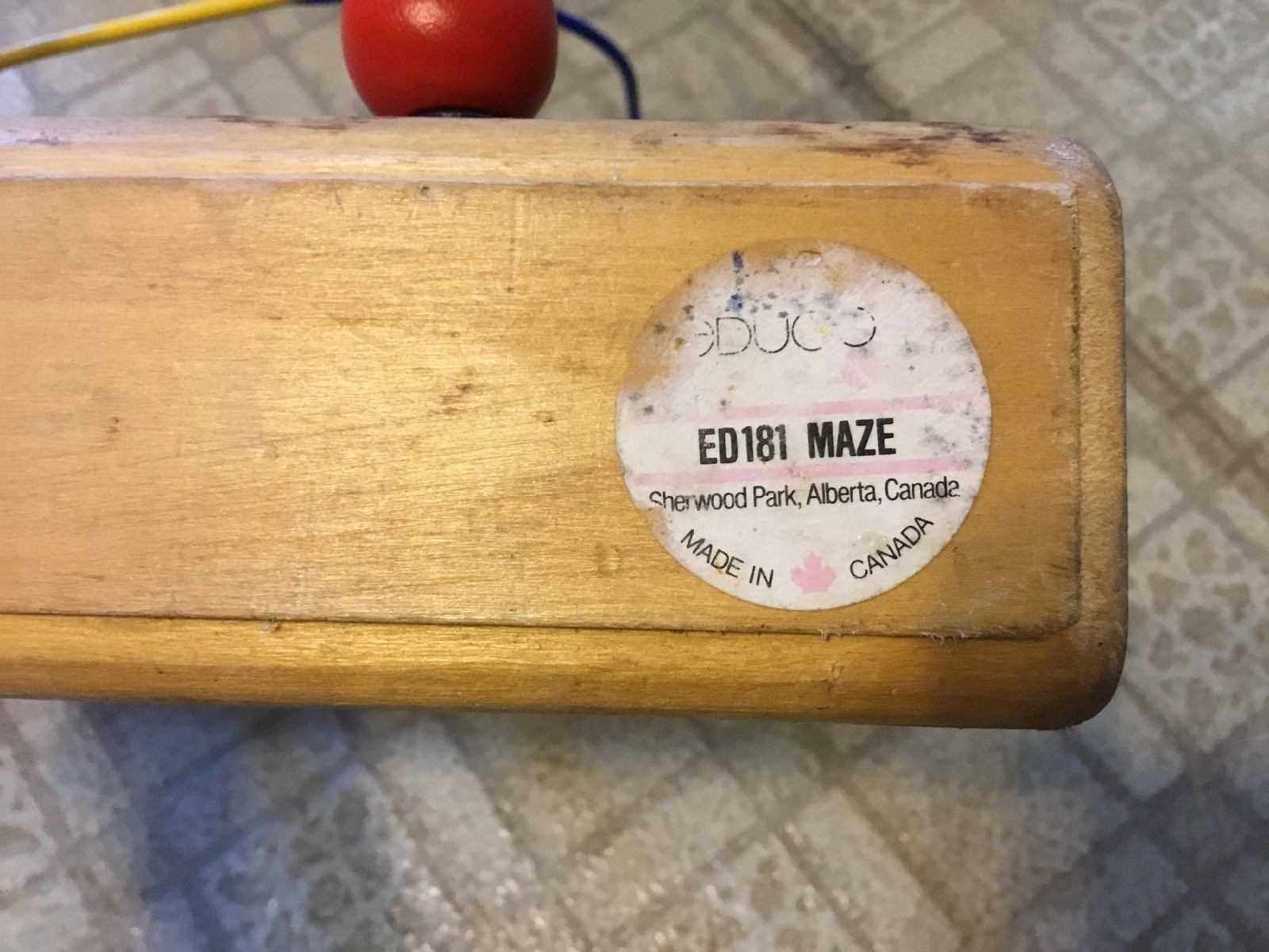 Vintage ED181 Maze By EDUCO Wooden Bead Rollercoaster Toy Made In Alberta Canada