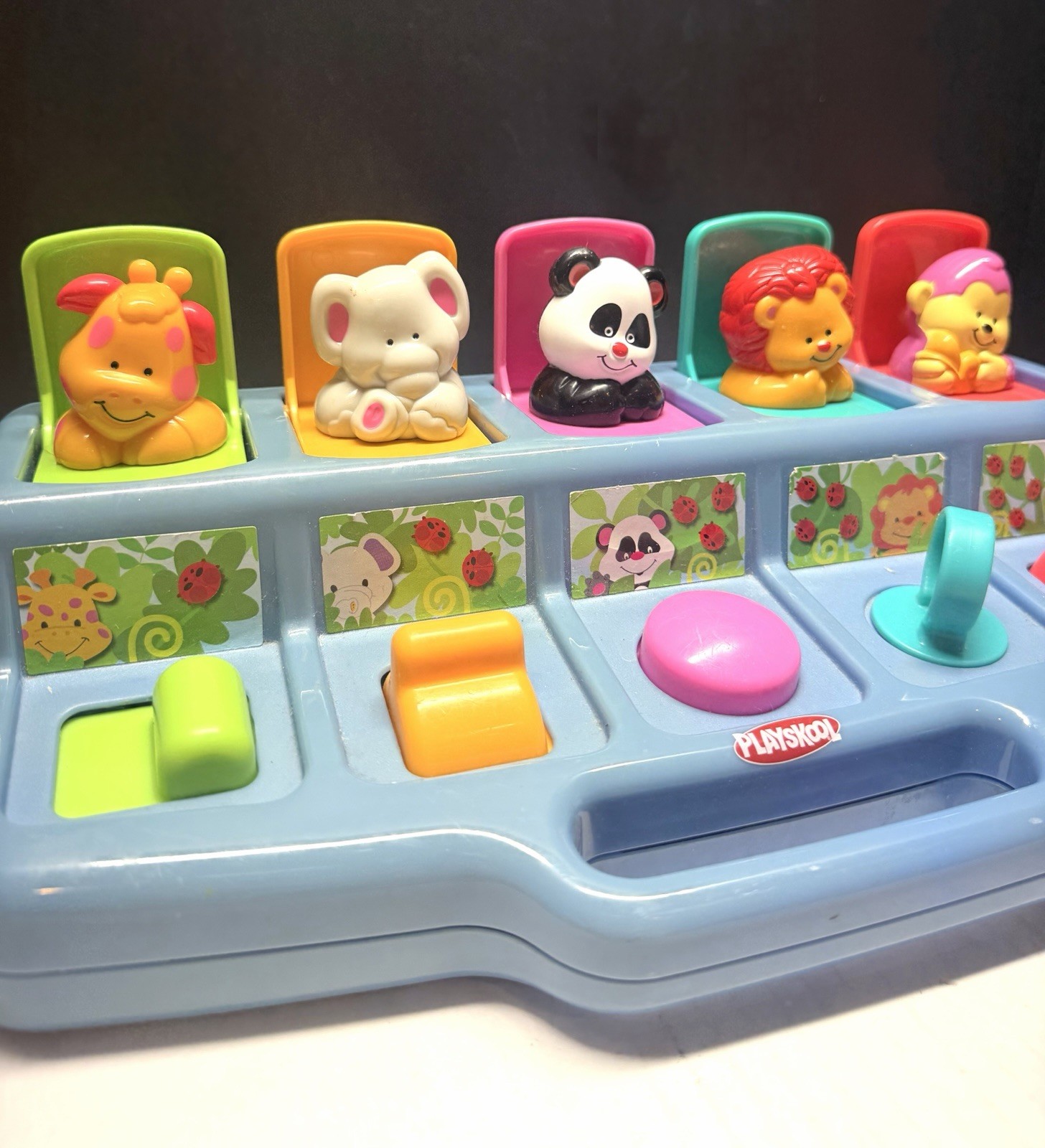 Vintage 1995 Playskool Poppin Pals Pop Up Jungle Animals Zoo Baby Toddler Toy